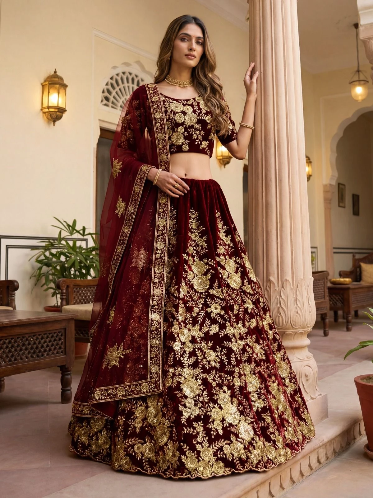 Designer Multi Thread Embroidered Lehenga Choli