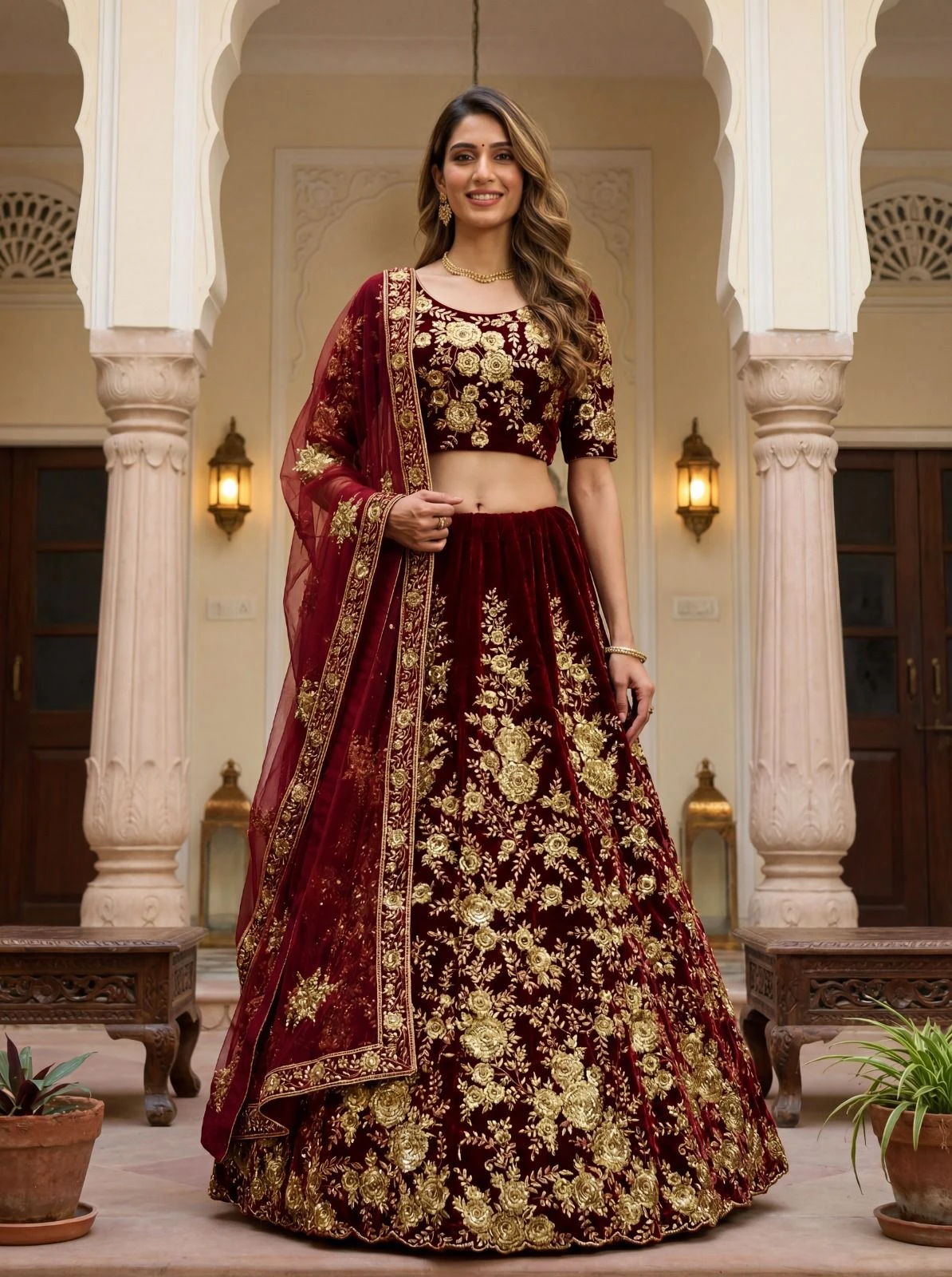 Designer Multi Thread Embroidered Lehenga Choli