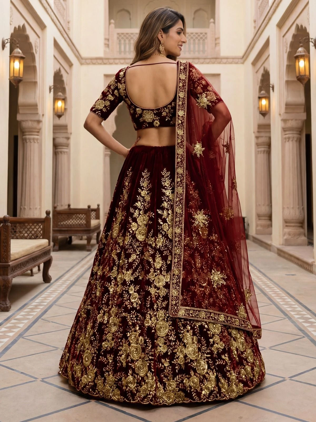 Designer Multi Thread Embroidered Lehenga Choli