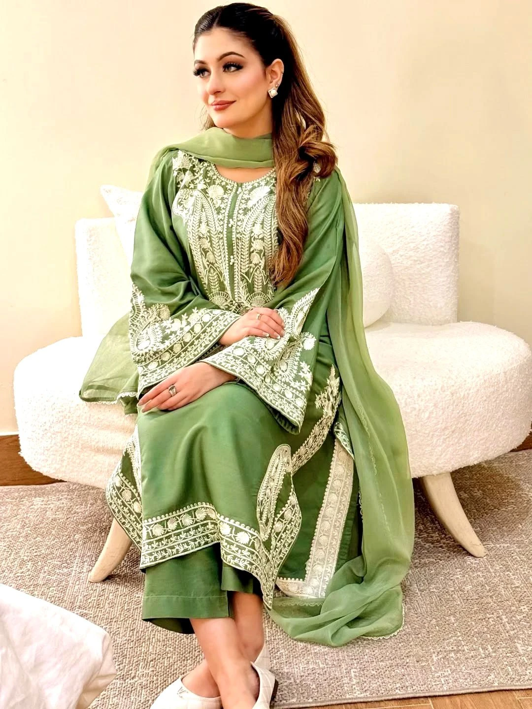 Designer Organza Silk Palazzo Set