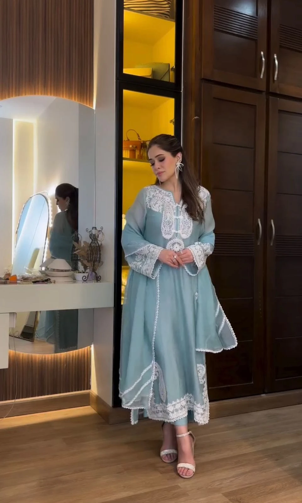 Designer Organza Silk Palazzo Set