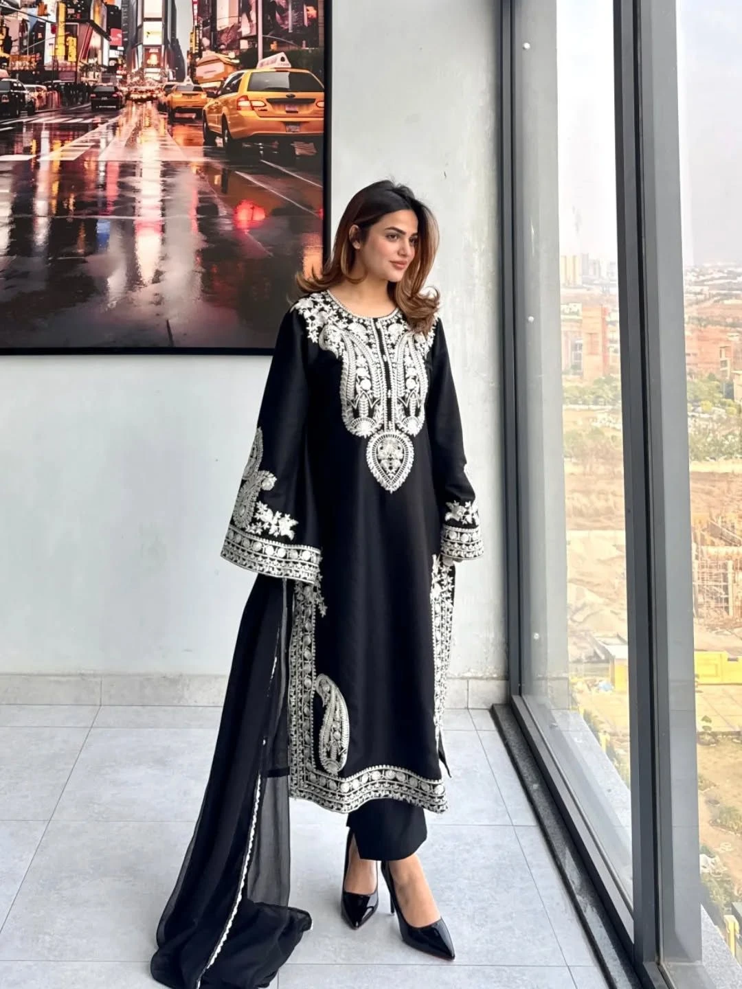 Designer Organza Silk Palazzo Set
