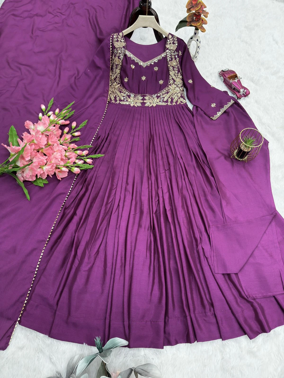Designer Party Wear Gown Pant Dupatta Collection