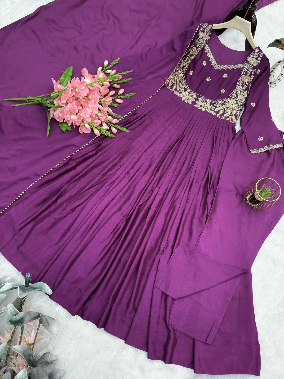 Designer Party Wear Gown Pant Dupatta Collection