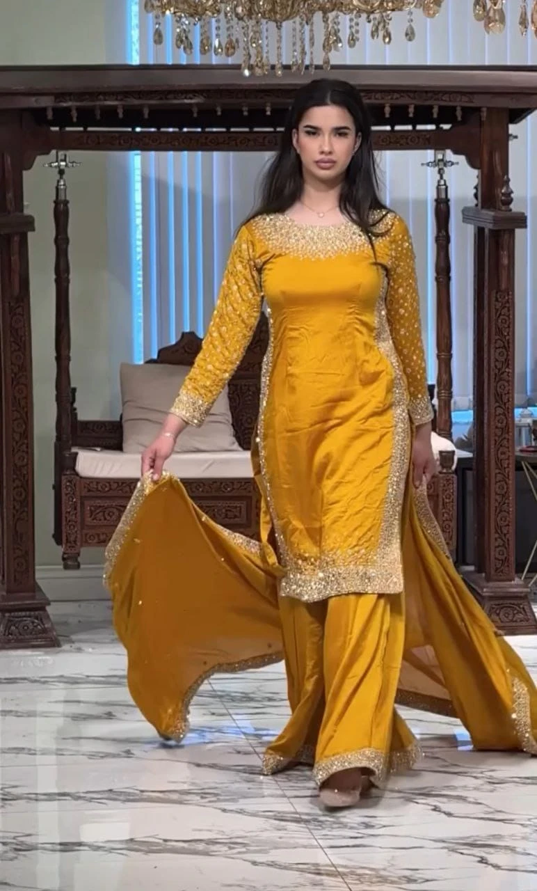 Designer Party Wear Sharara Suit Set