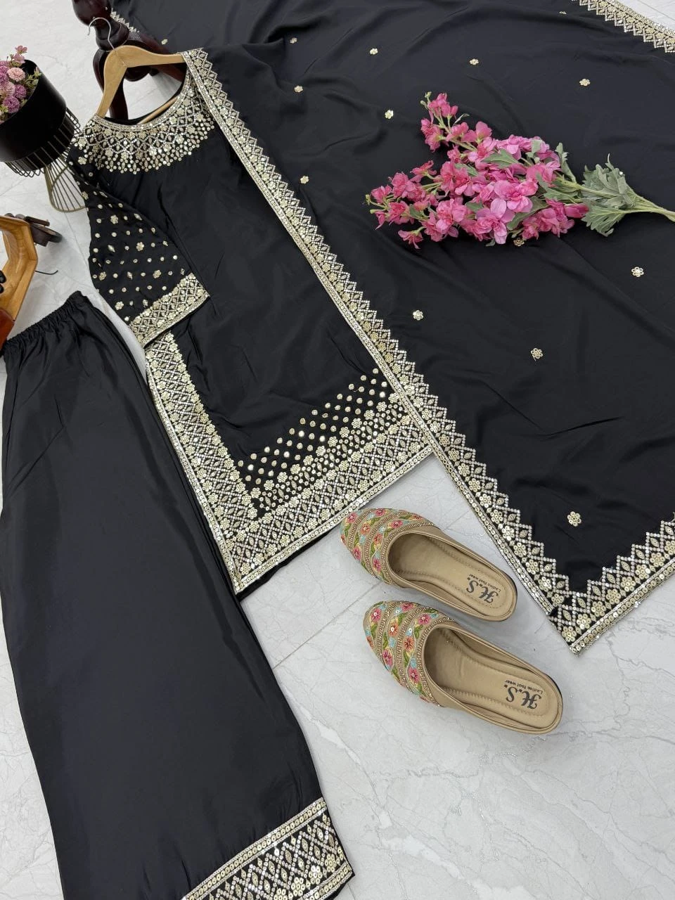 Designer Party Wear Sharara Suit Set