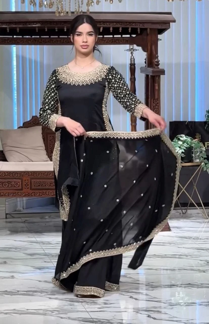 Designer Party Wear Sharara Suit Set