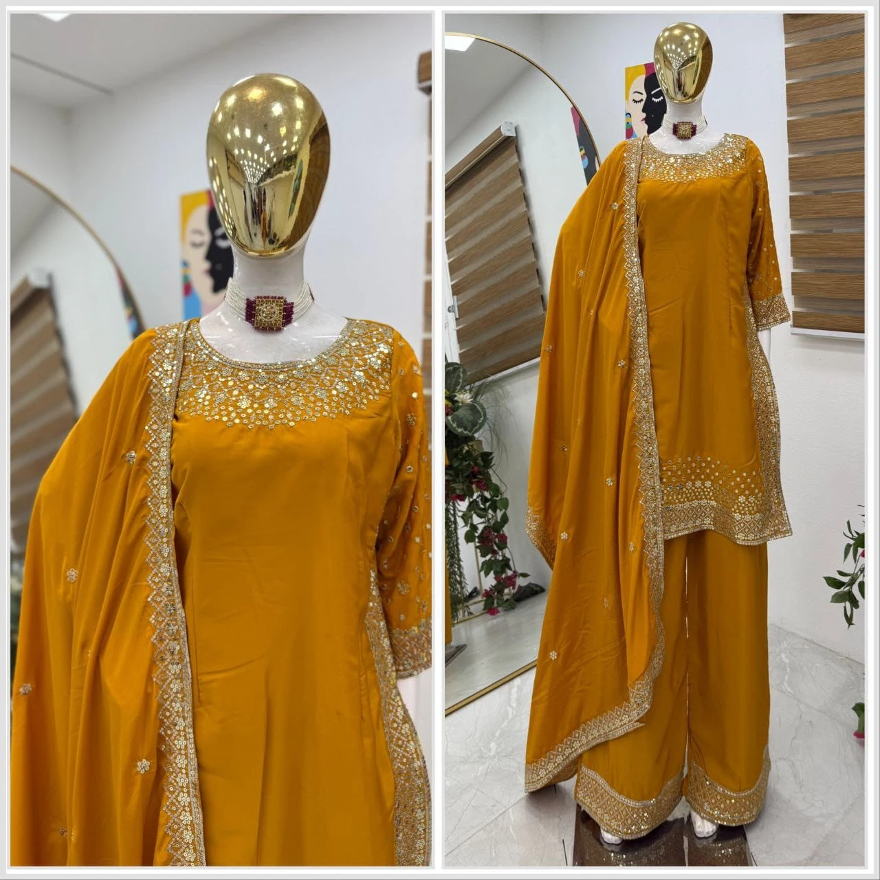 Designer Party Wear Sharara Suit Set