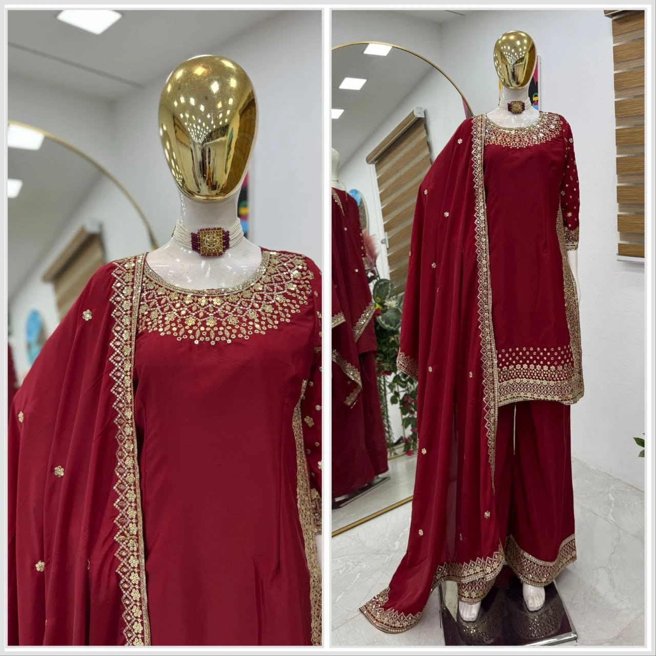 Designer Party Wear Sharara Suit Set