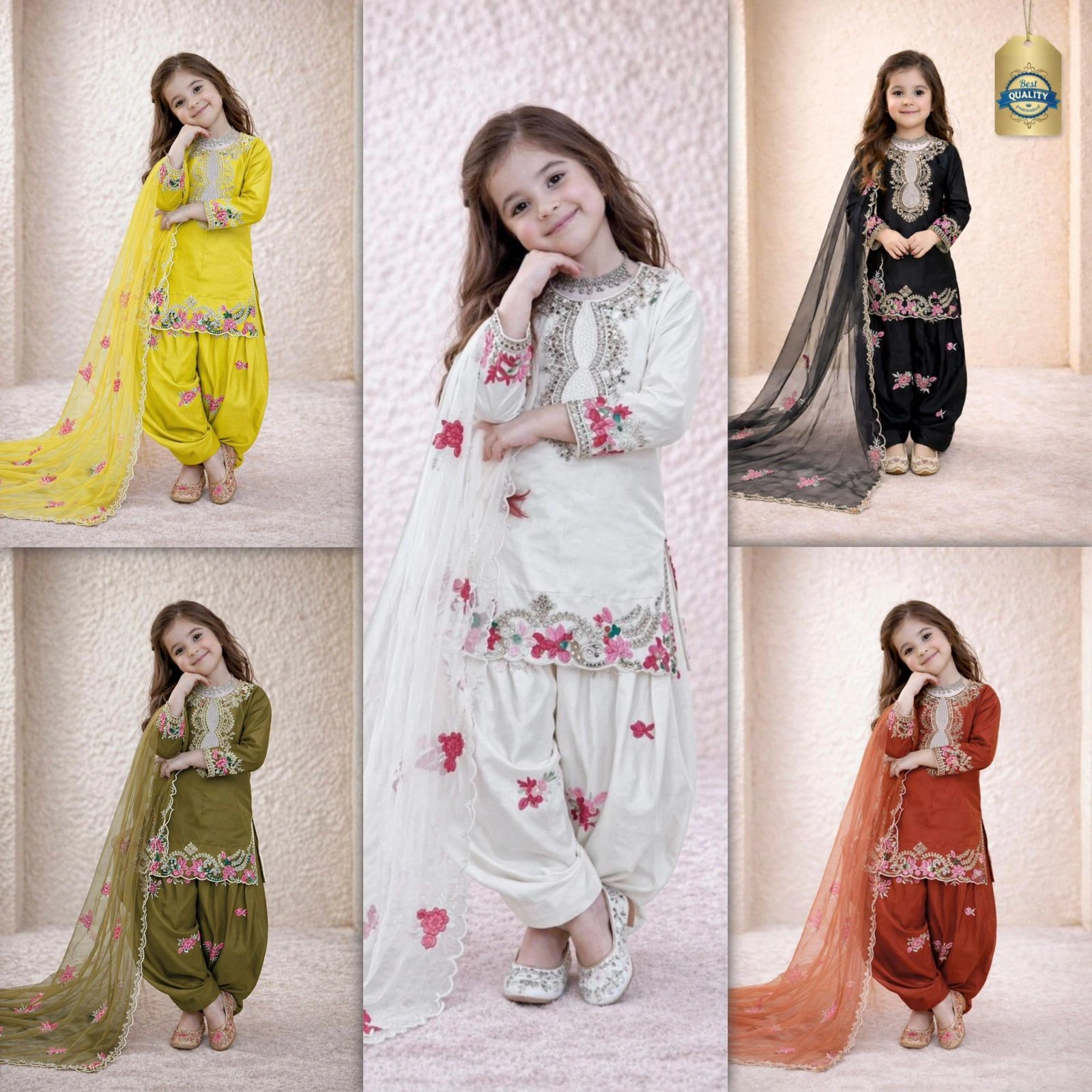 Designer Pure Heavy Natural Crepe Embroidery Sequence Work Top Salwar Suit With Organza Silk Dupatta Design 5