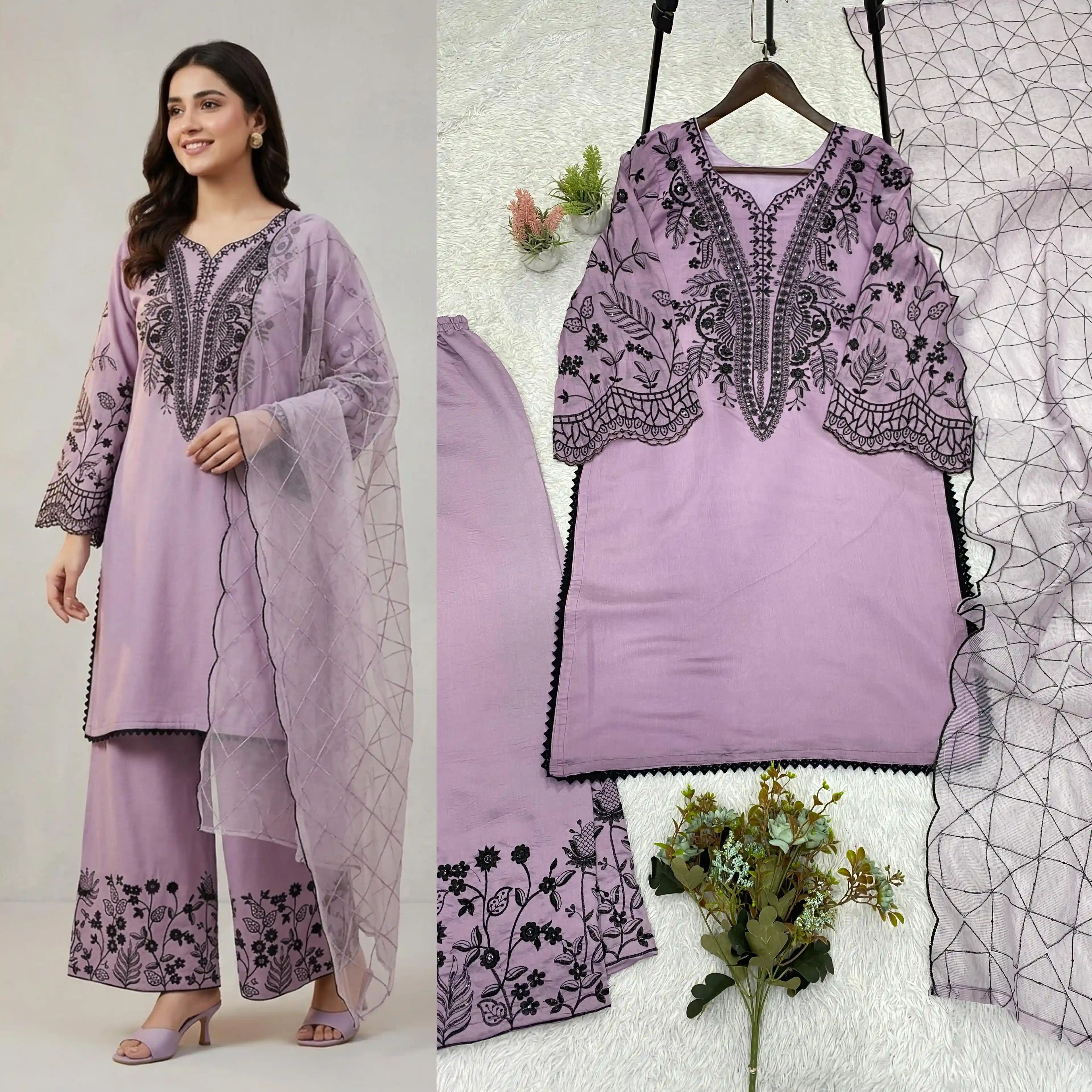 Designer Sequence Embroidered Palazzo Suit Collection