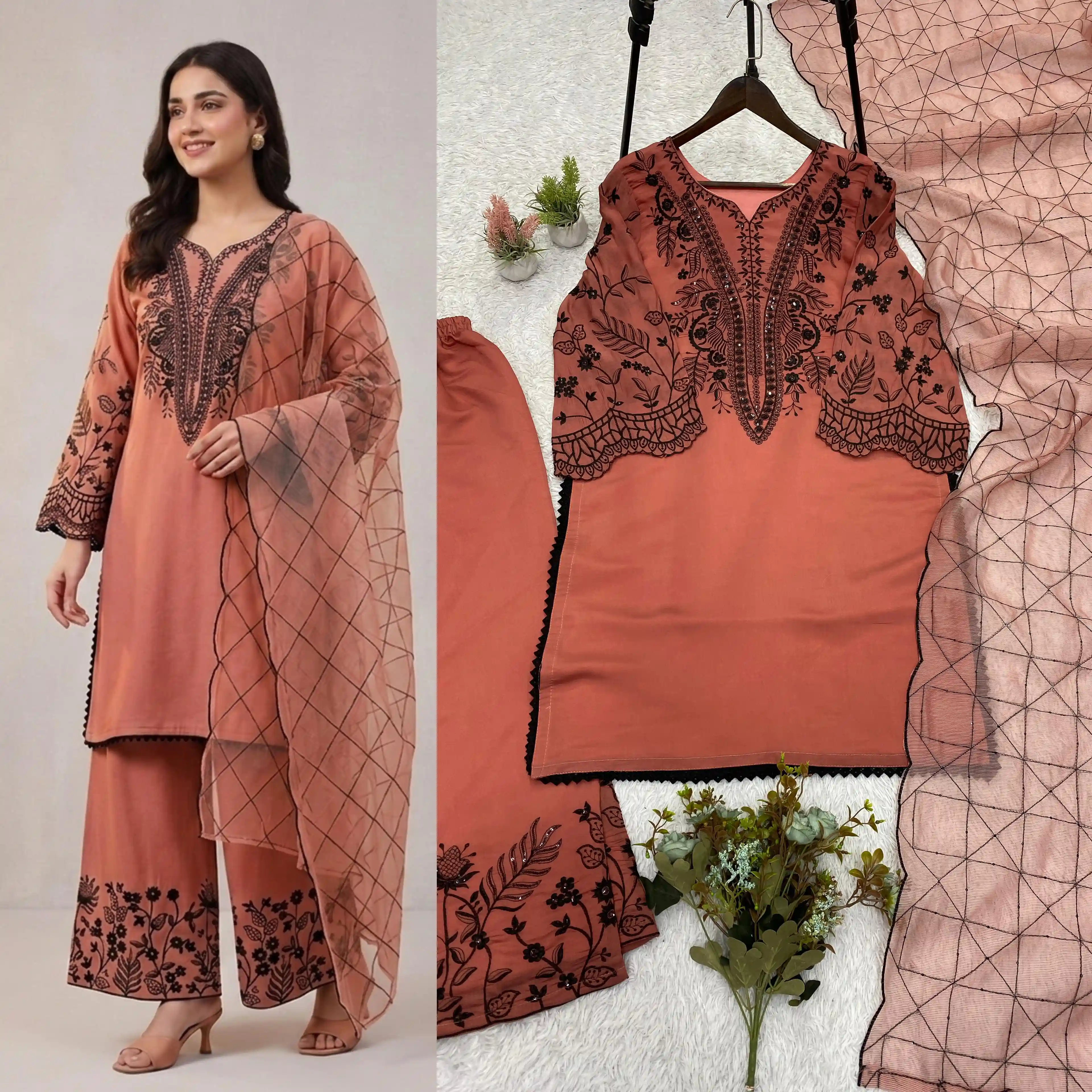 Designer Sequence Embroidered Palazzo Suit Collection
