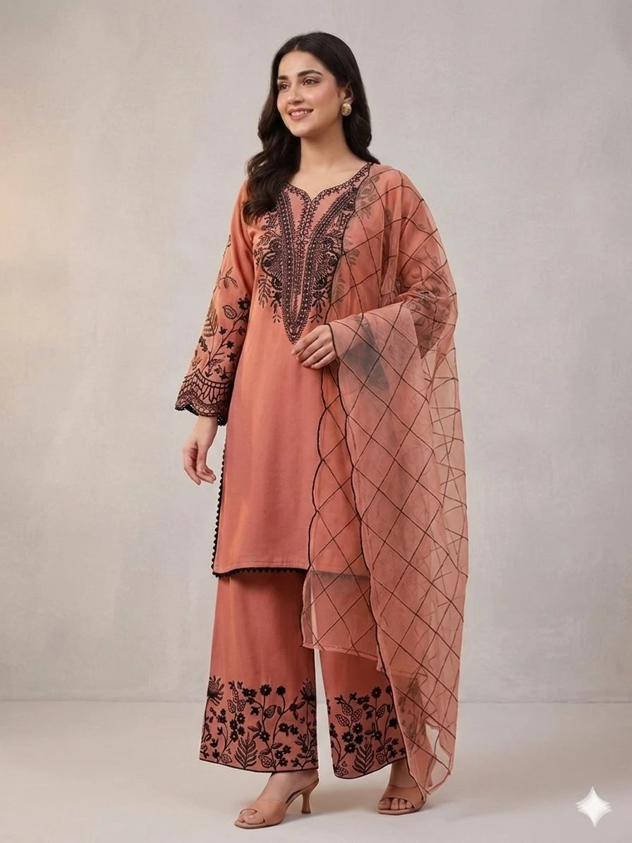 Designer Sequence Embroidered Palazzo Suit Collection