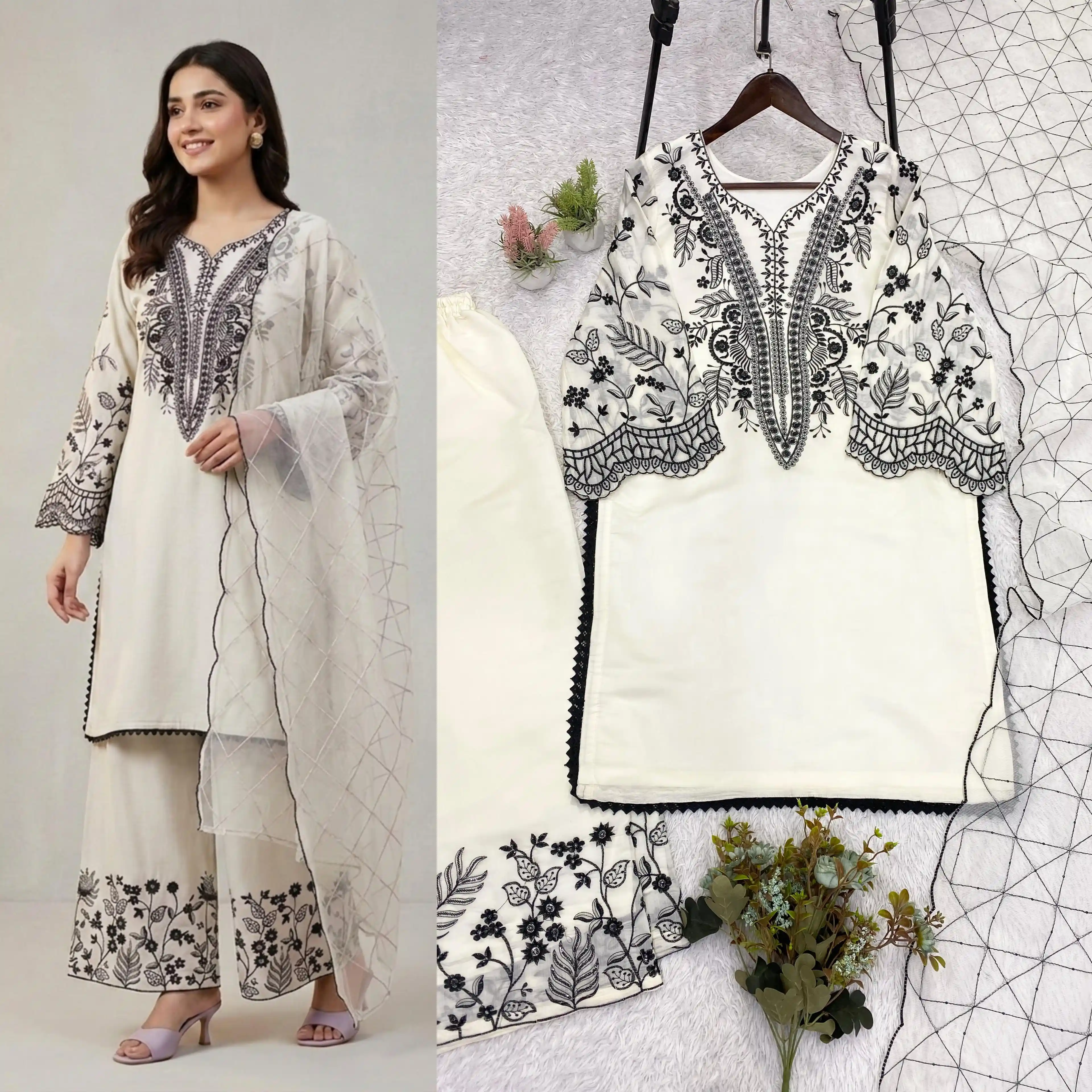 Designer Sequence Embroidered Palazzo Suit Collection