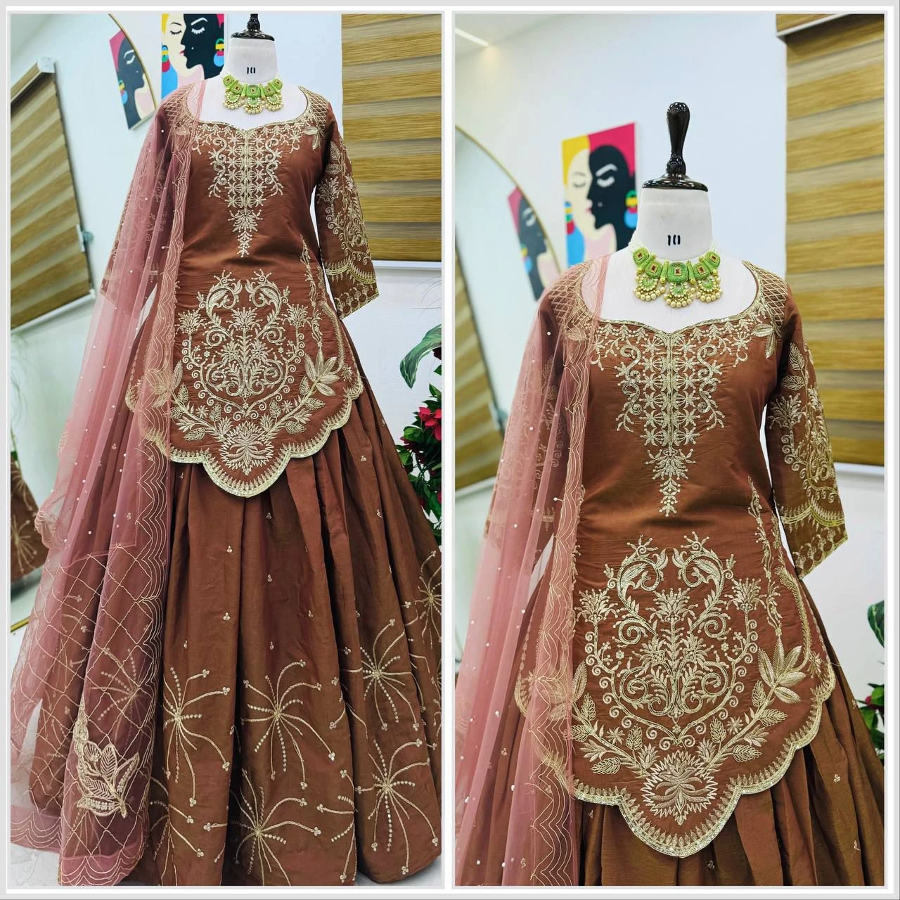 Designer Simmer Silk Lehenga Set With Dupatta
