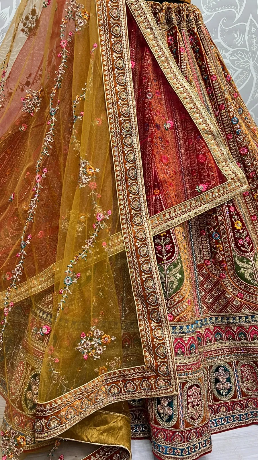 Designer Velvet Bridal Lehenga Choli Collection 2433