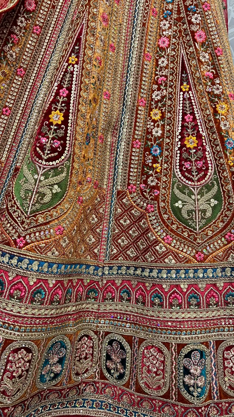 Designer Velvet Bridal Lehenga Choli Collection 2433
