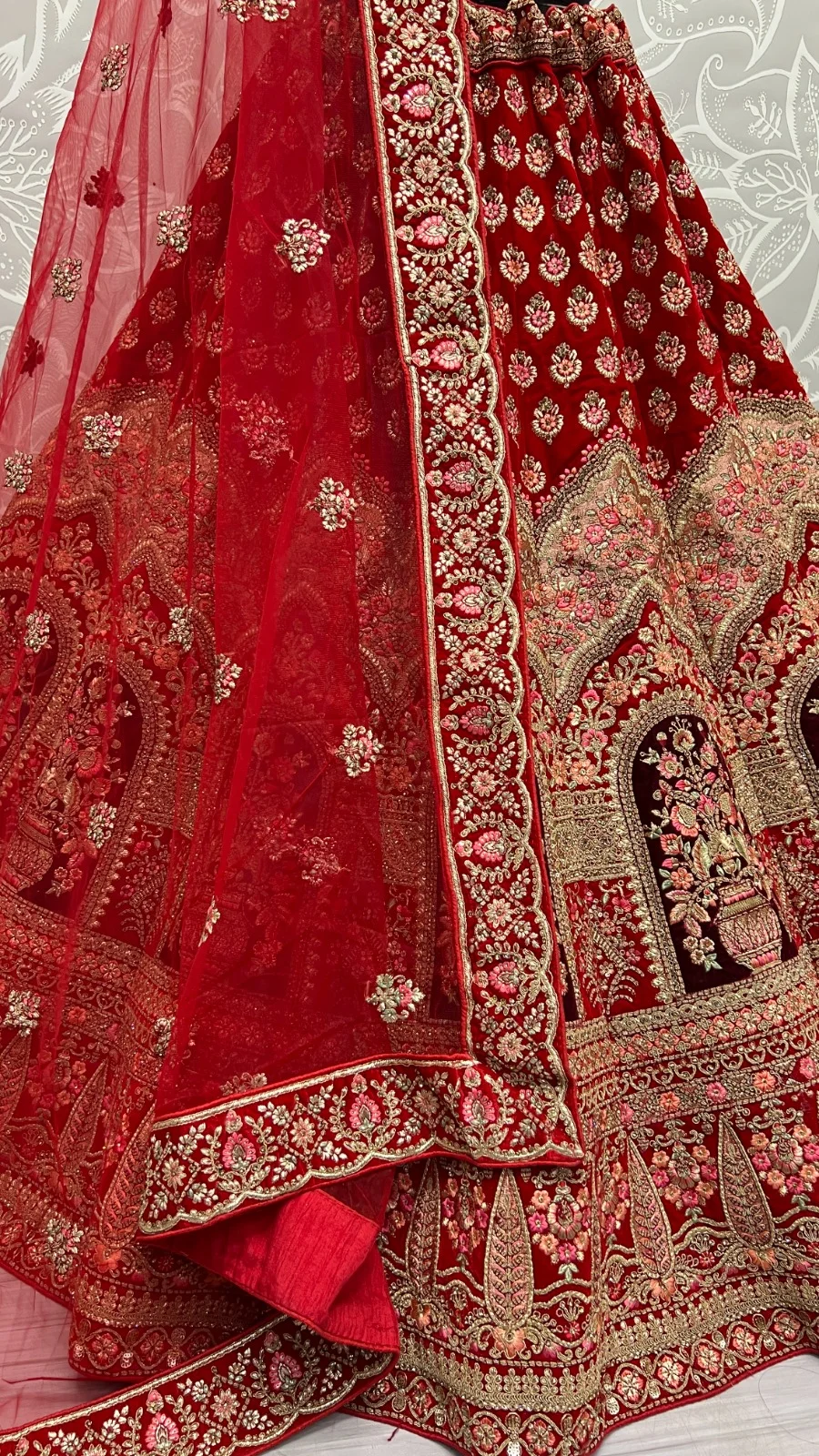 Designer Velvet Bridal Lehenga Choli Collection 2437