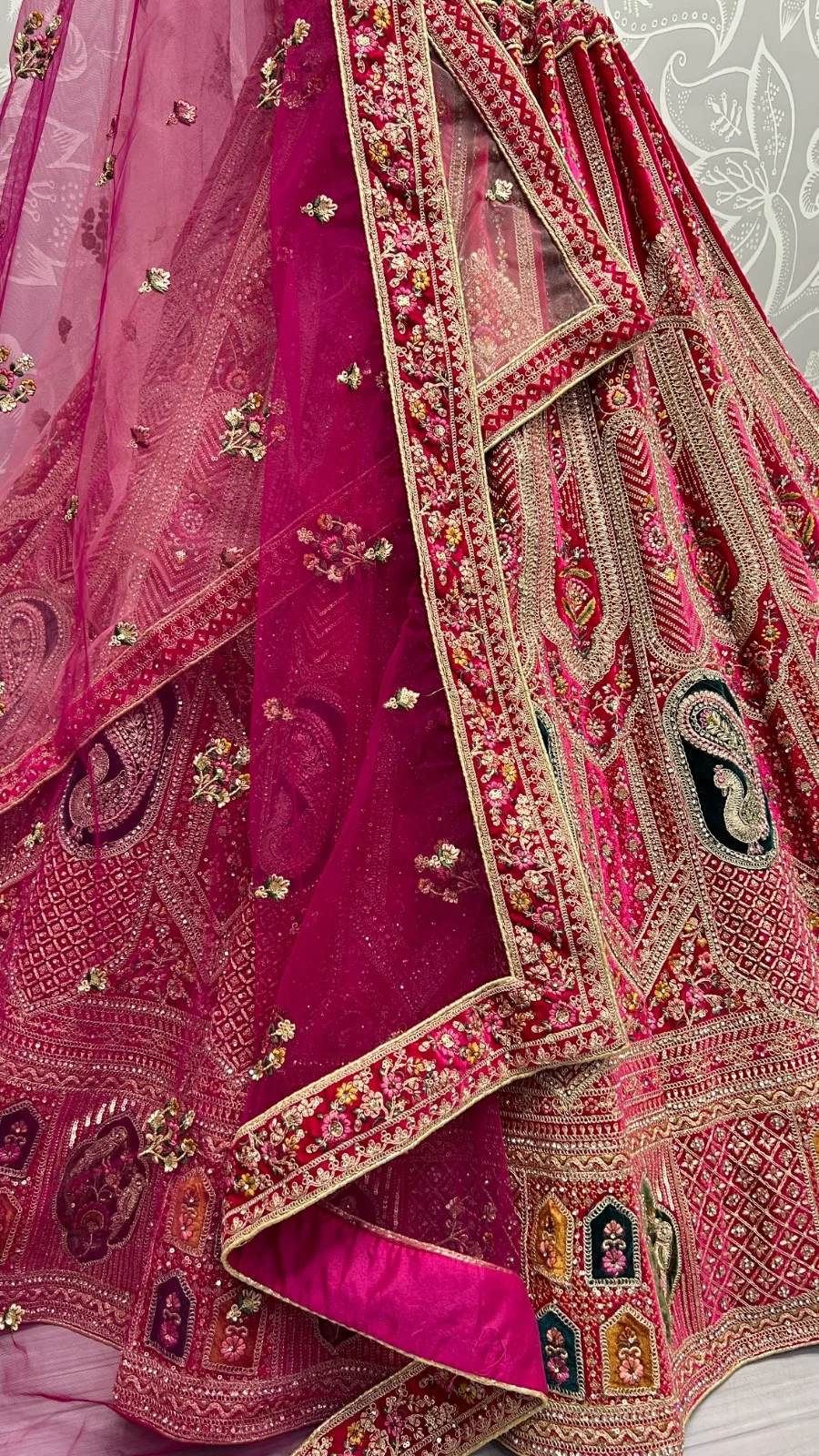 Designer Velvet Bridal Lehenga Choli Collection 2454