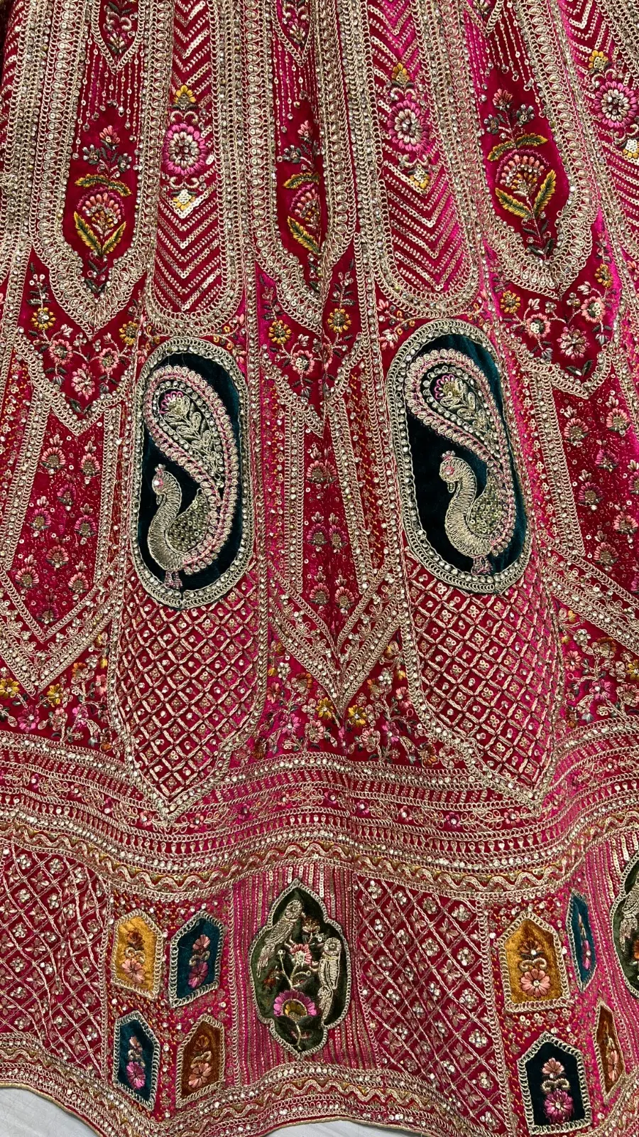 Designer Velvet Bridal Lehenga Choli Collection 2454