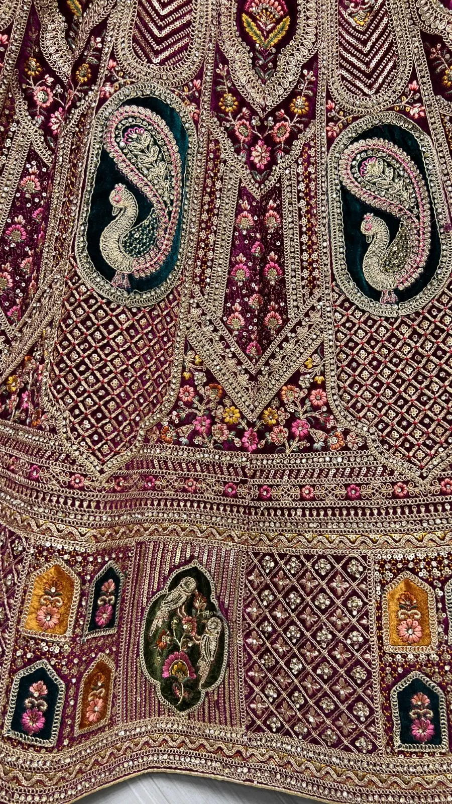 Designer Velvet Bridal Lehenga Choli Collection 2454