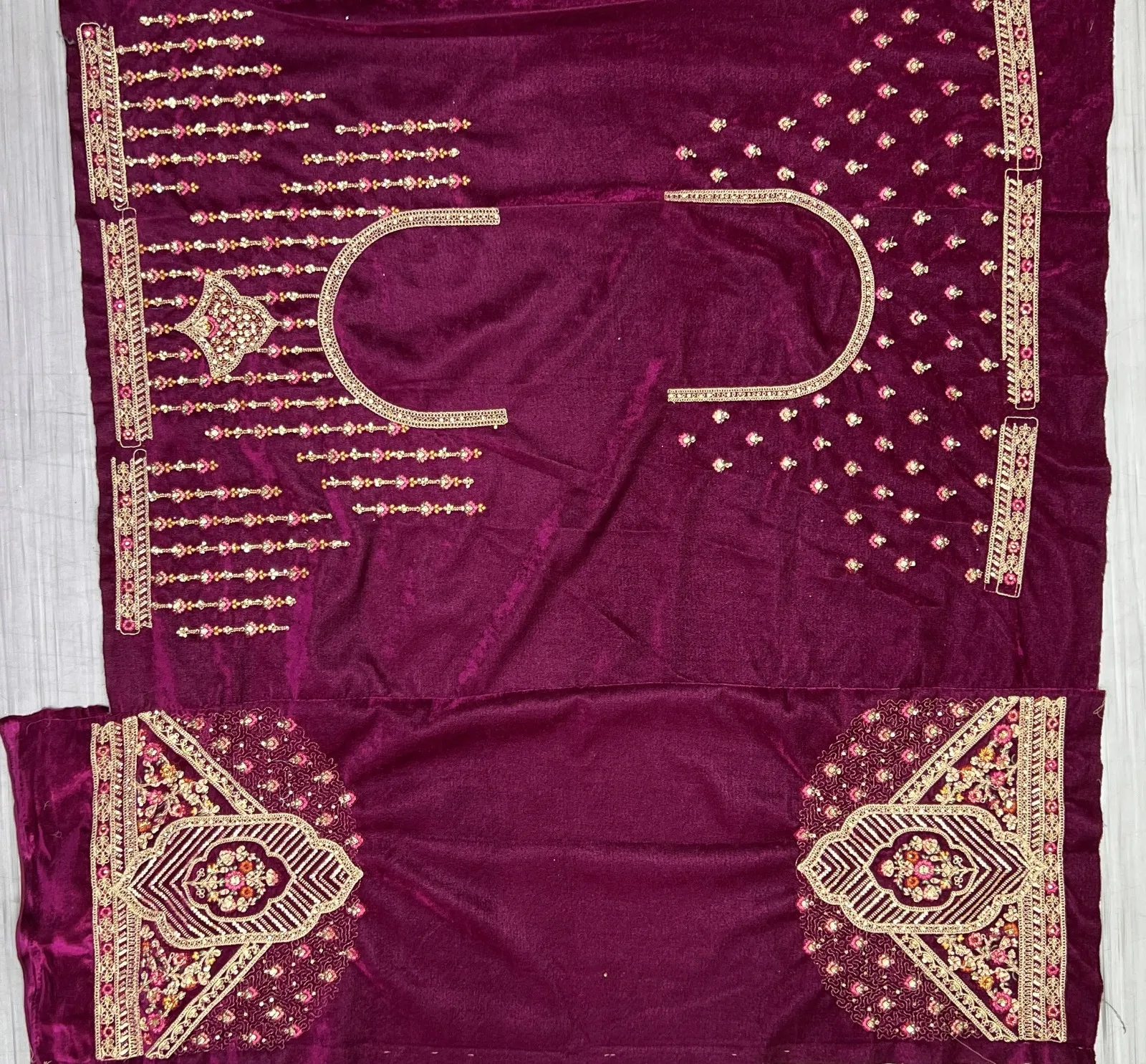 Designer Velvet Bridal Lehenga Choli Collection 2454