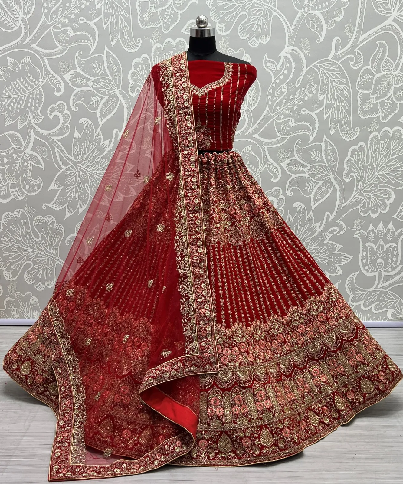 Designer Velvet Embroidered Lehenga Choli 2402 Collection
