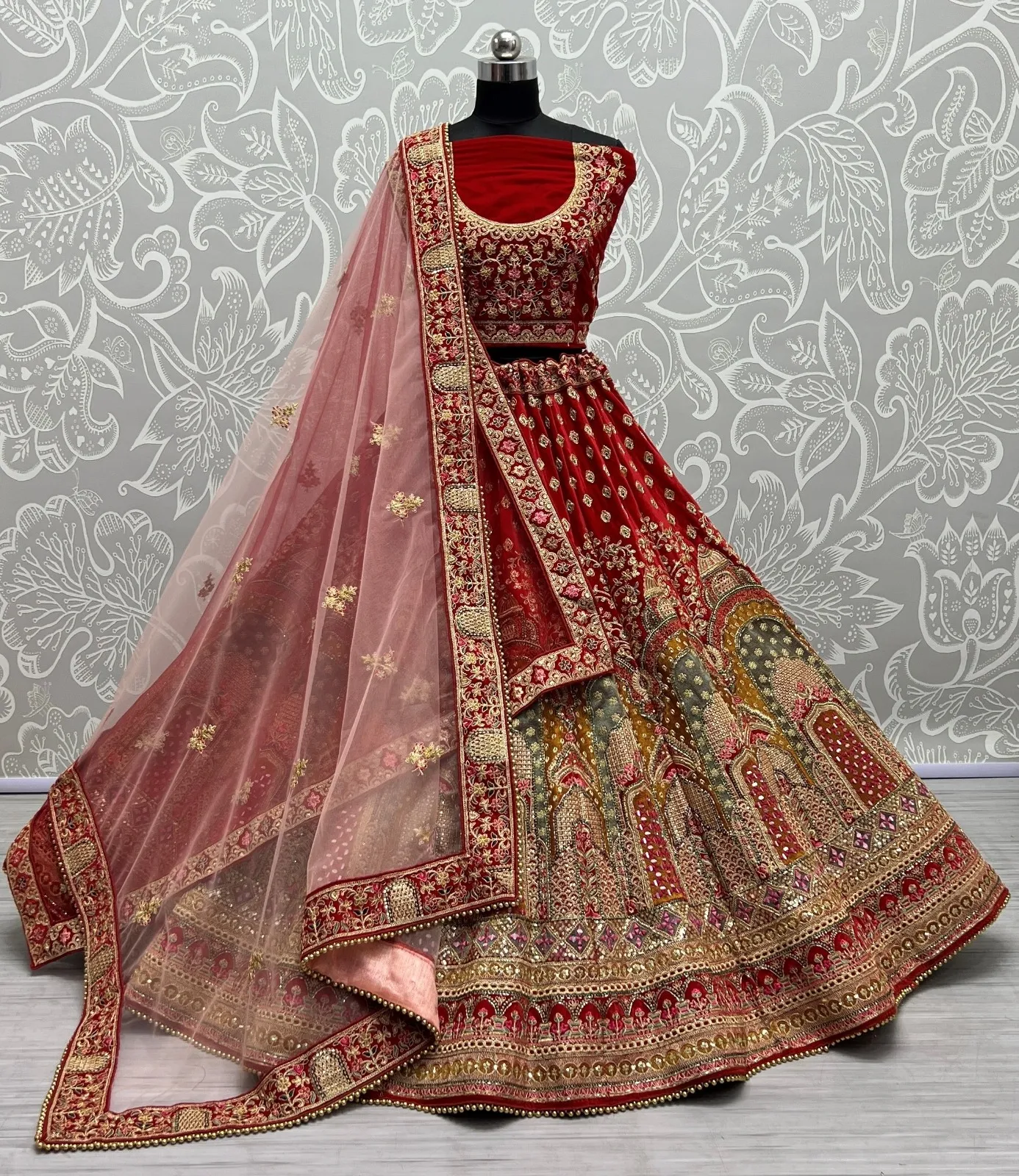 Designer Velvet Handwork Lehenga Choli 2404 Collection