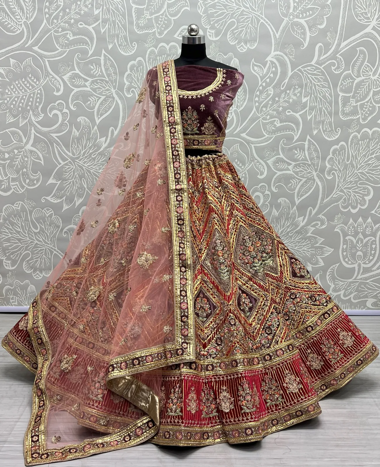 Designer Velvet Lehenga Choli Collection 2441