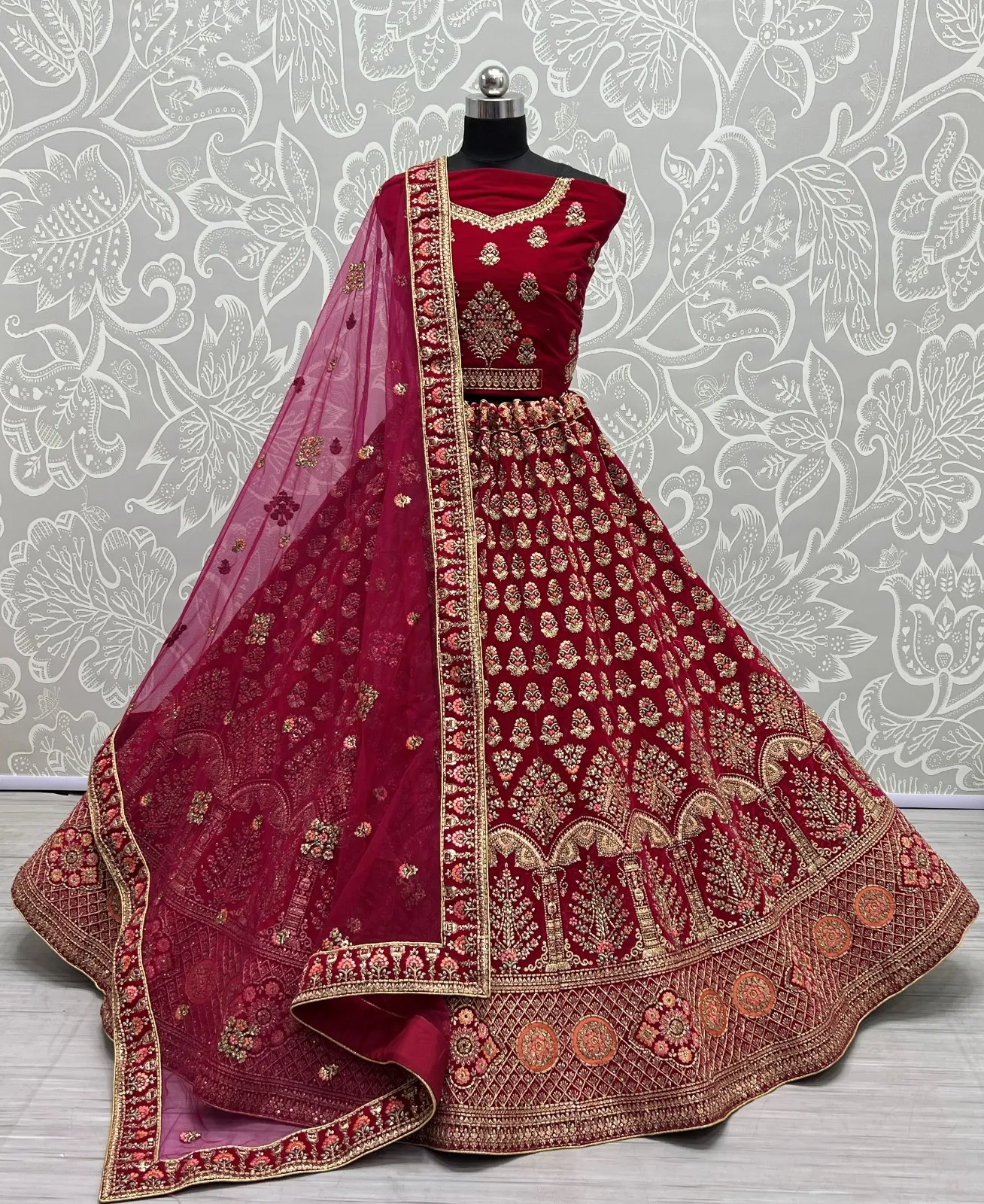Designer Velvet Lehenga Choli Collection 2443