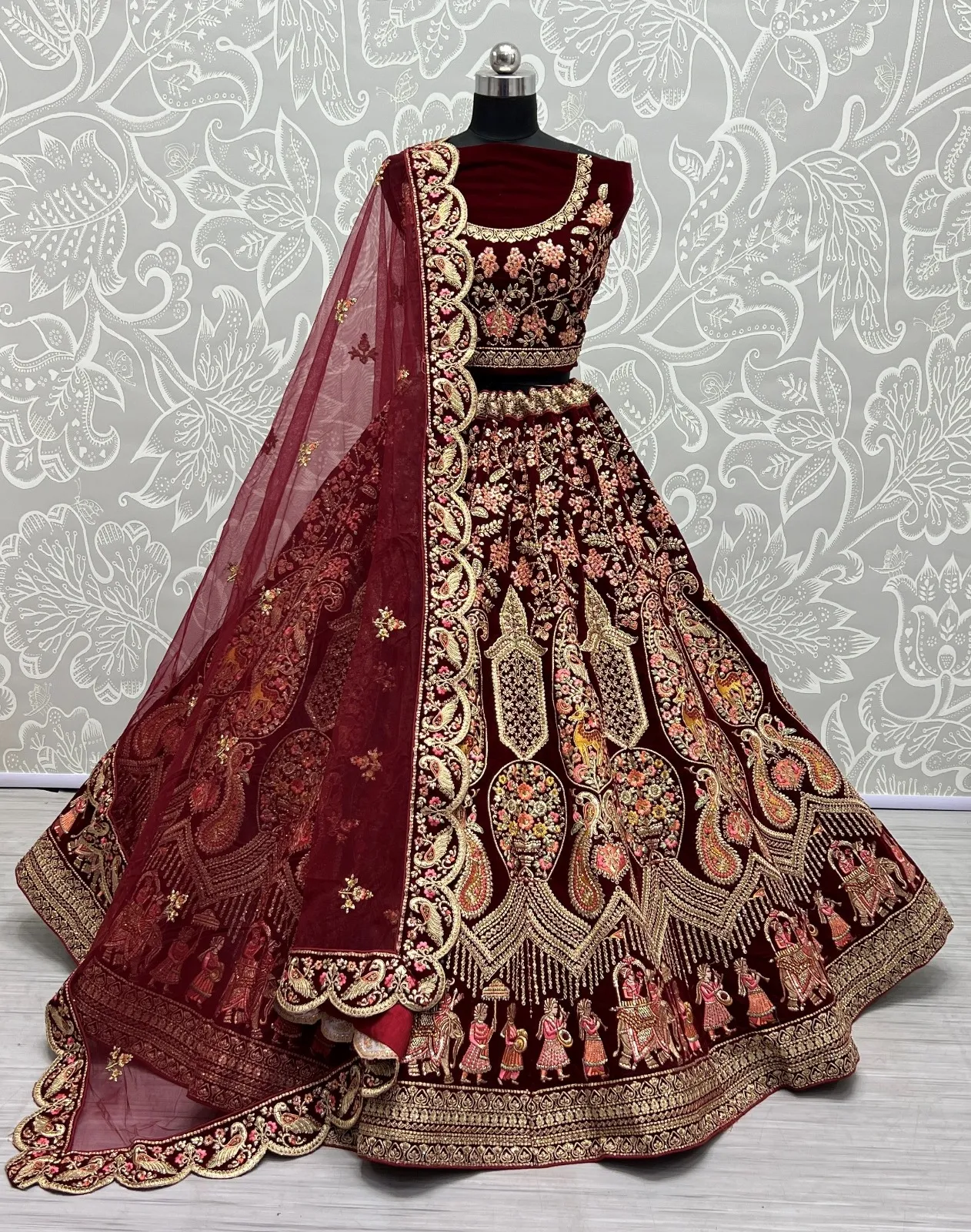 Designer Velvet Lehenga Choli Collection 2448
