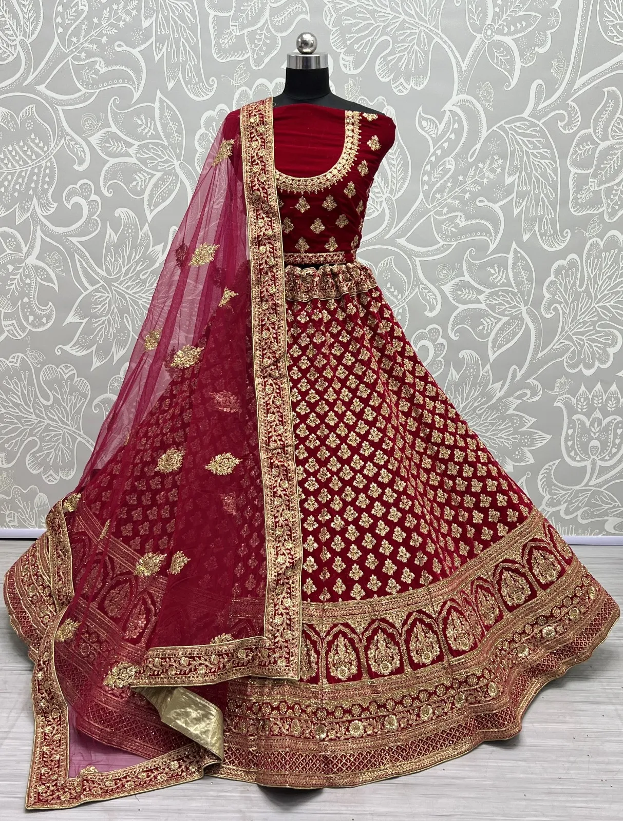 Designer Velvet Lehenga Choli Collection 2450