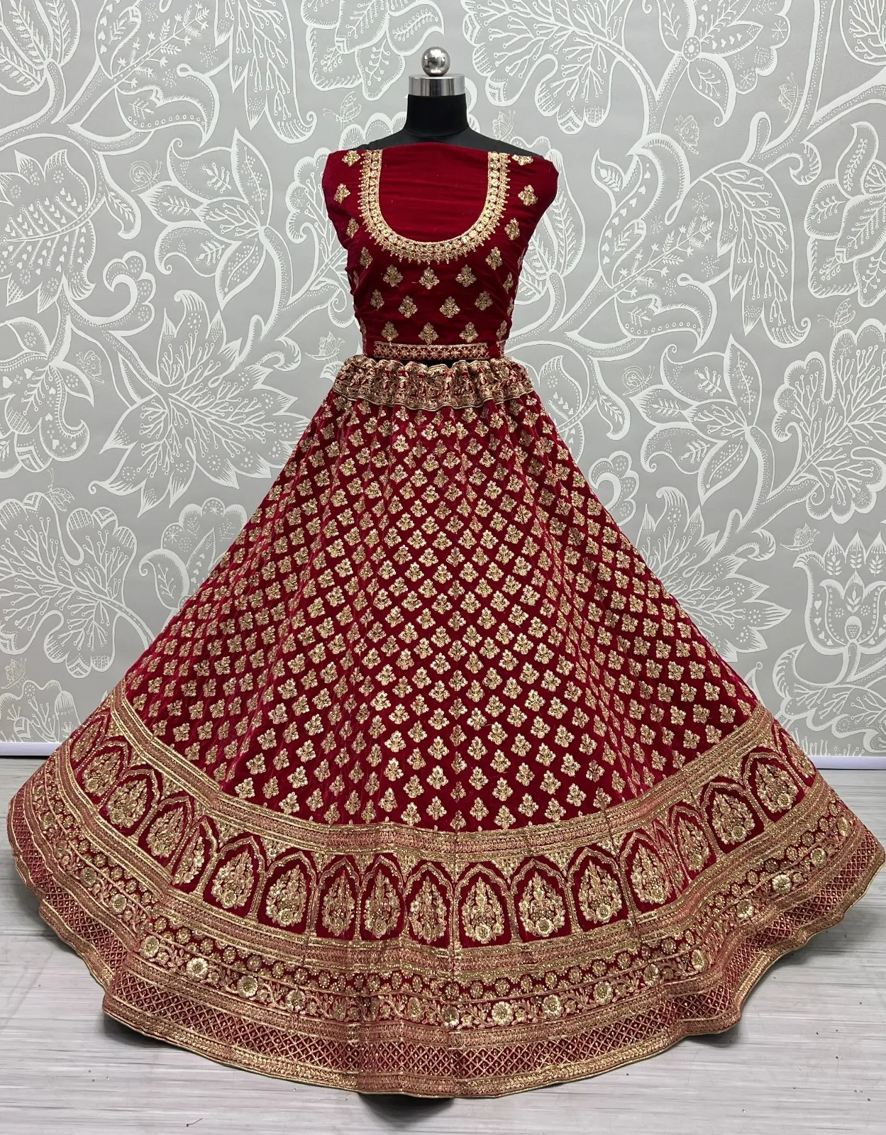 Designer Velvet Lehenga Choli Collection 2450