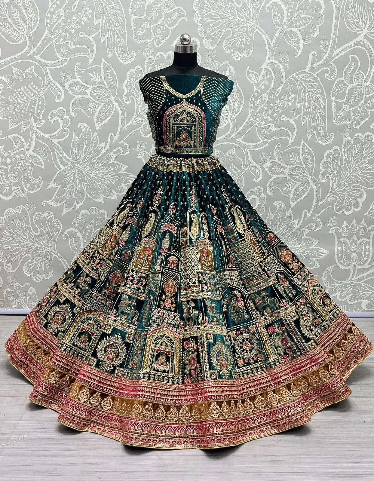 Designer Velvet Lehenga Choli Collection 2466