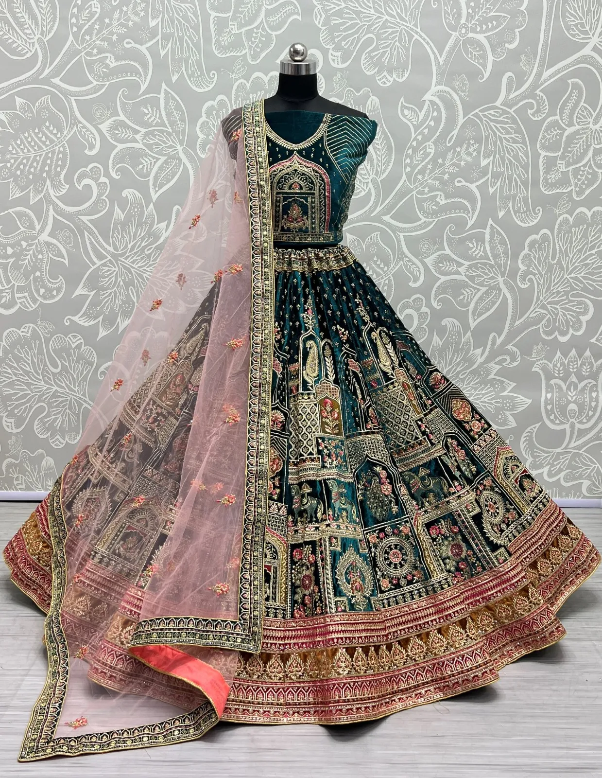 Designer Velvet Lehenga Choli Collection 2466