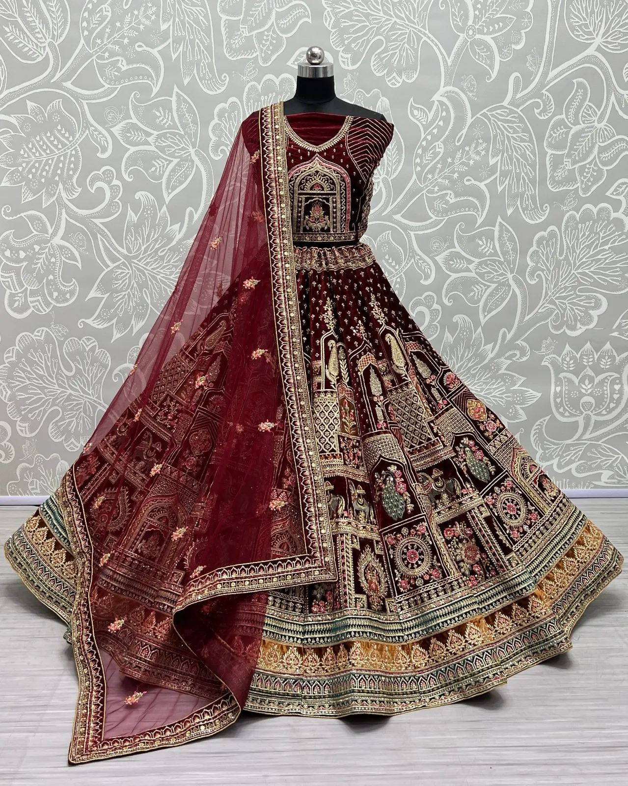 Designer Velvet Lehenga Choli Collection 2466
