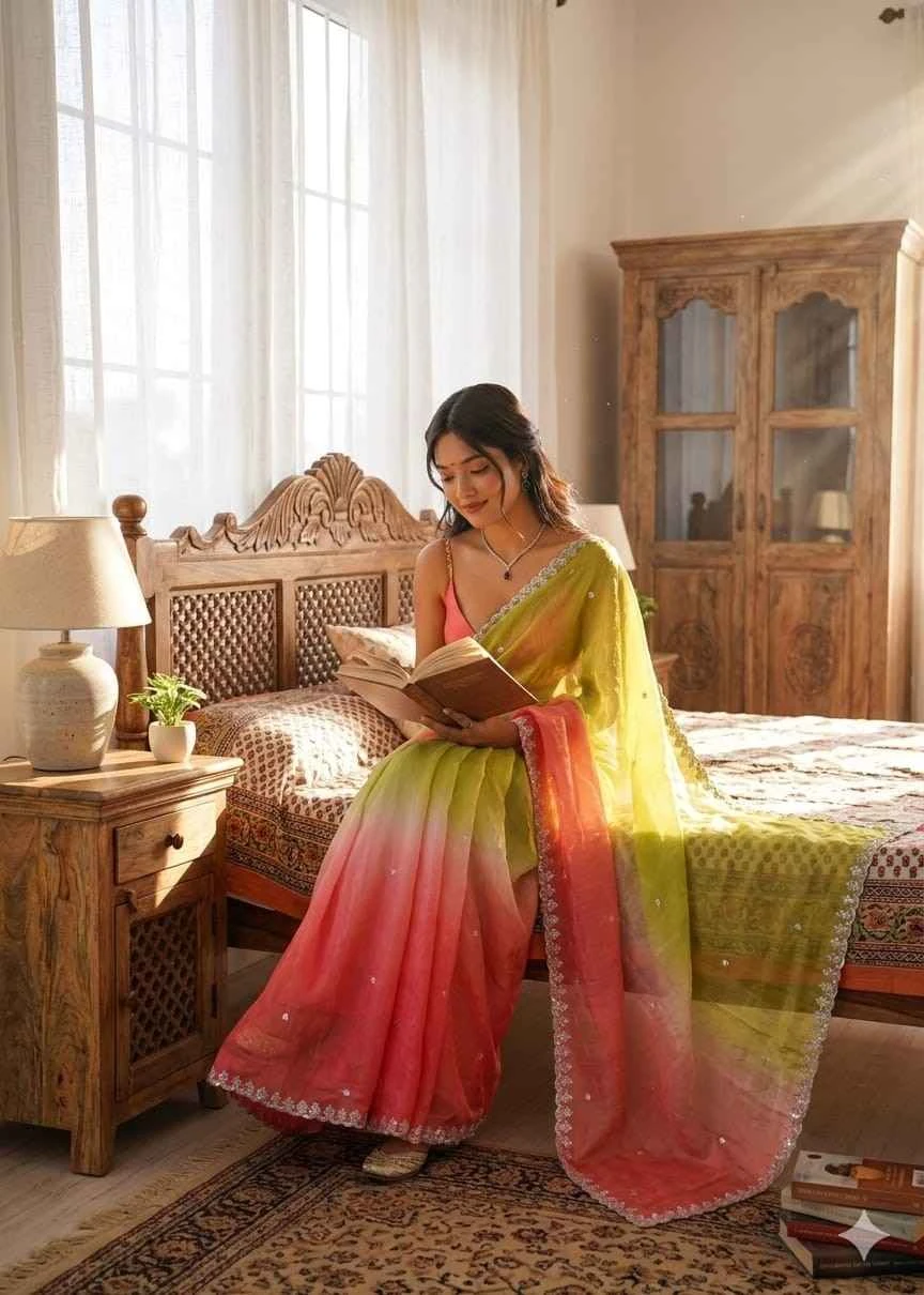 Ds 768 Space Silk Sequence Worked Saree Collection