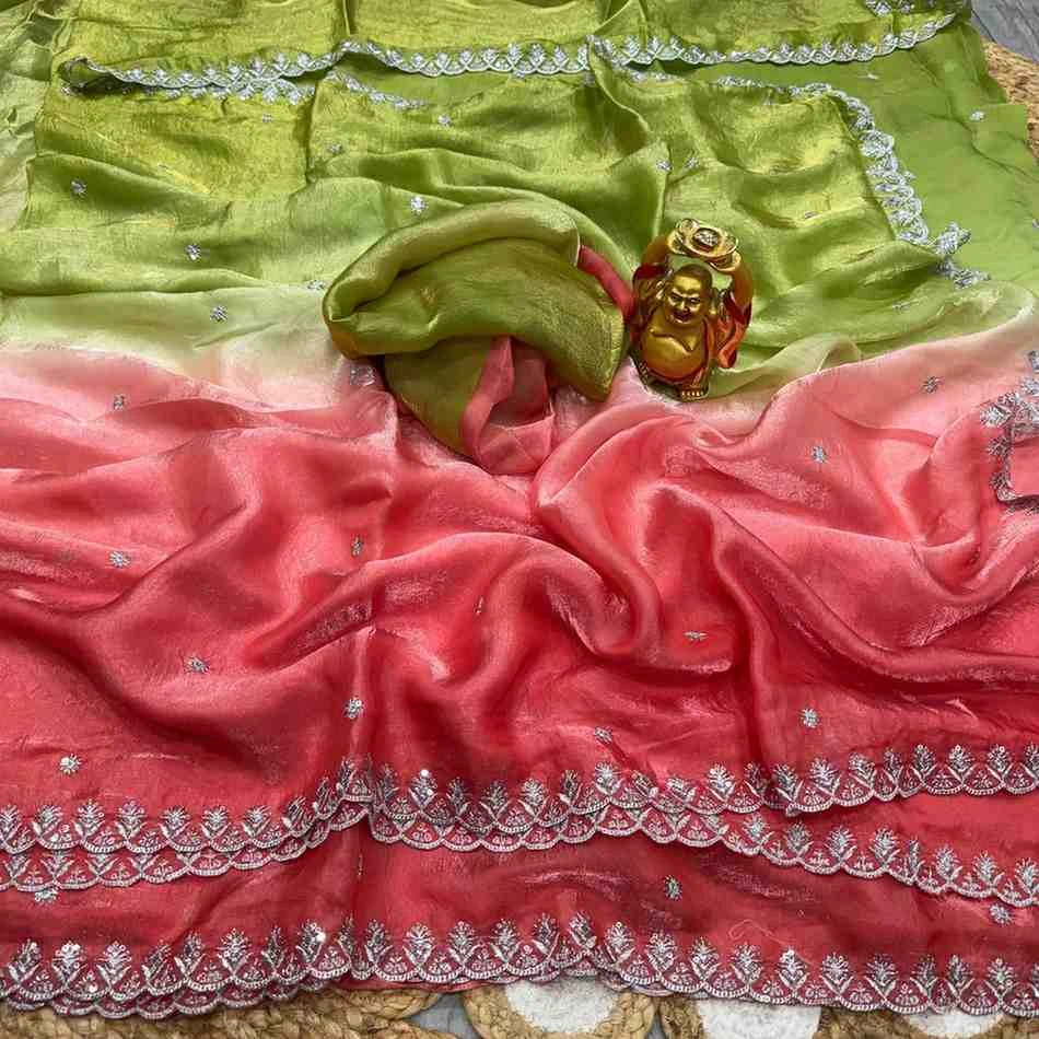 Ds 768 Space Silk Sequence Worked Saree Collection