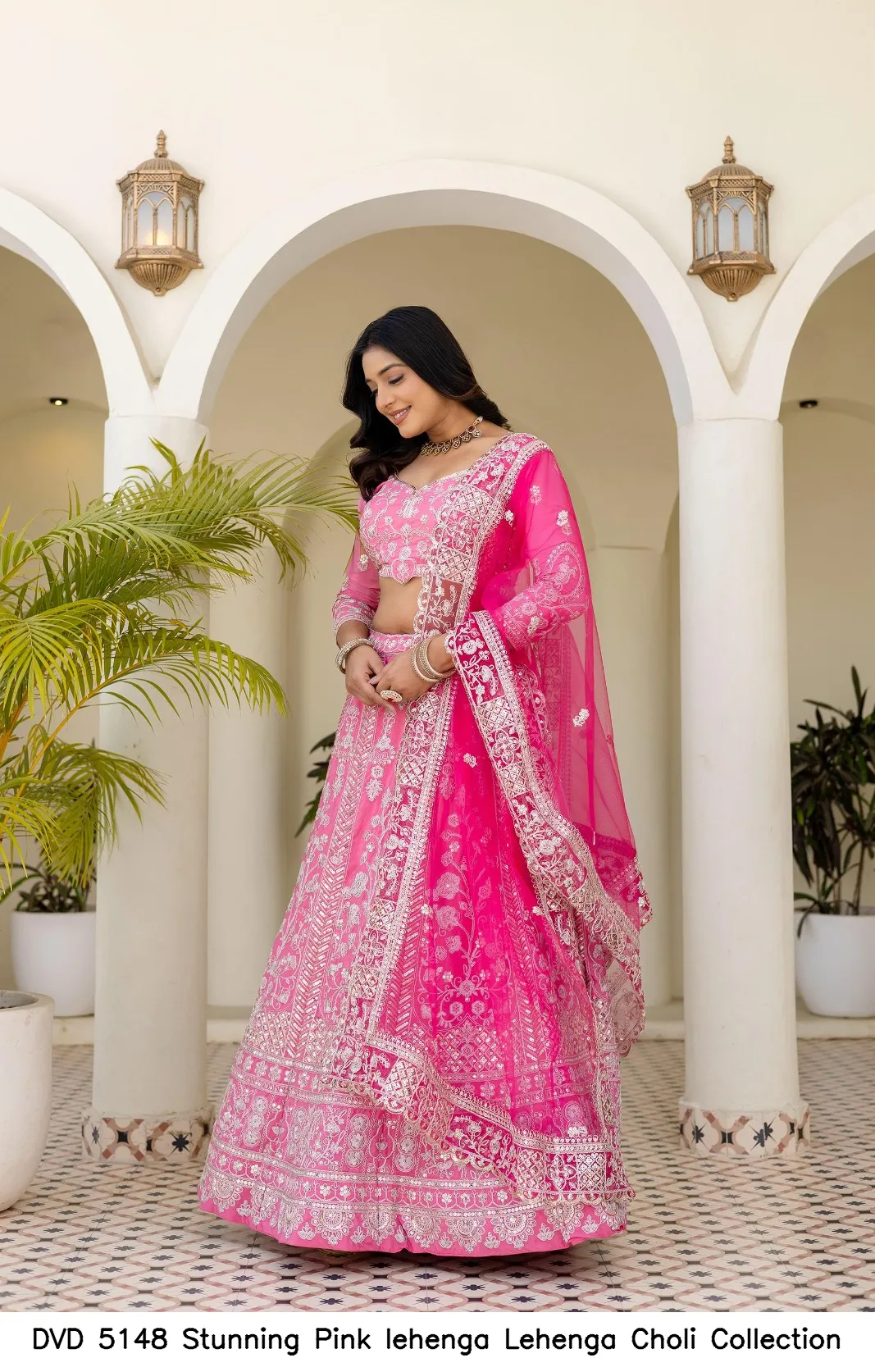 DVD 5148 Pink Designer Choli Set