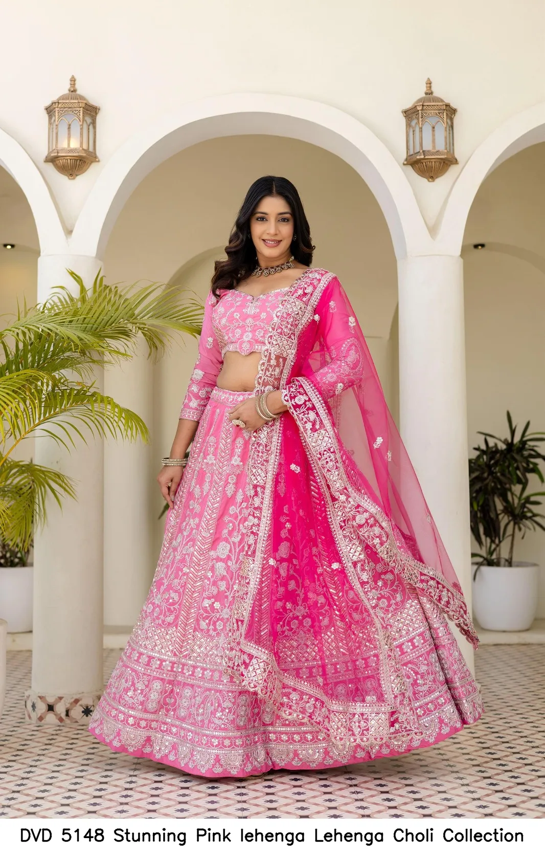 DVD 5148 Pink Designer Choli Set