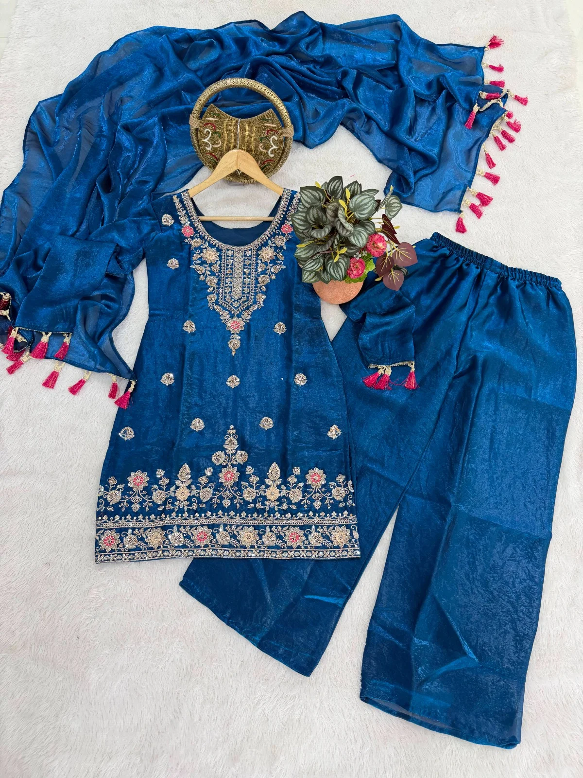 Ethnic Dress Collection Fendi Silk Salwar Suit