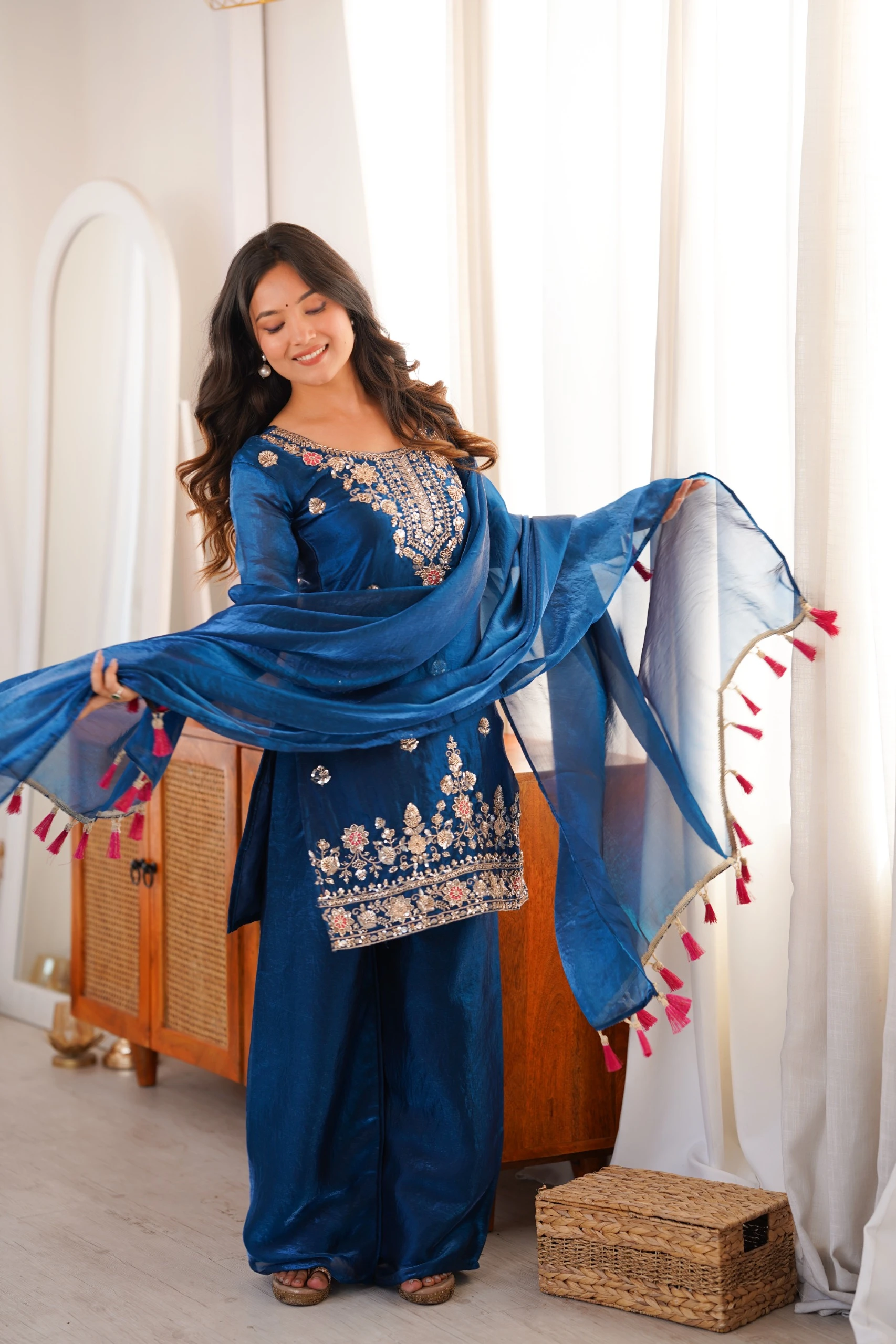 Ethnic Dress Collection Fendi Silk Salwar Suit