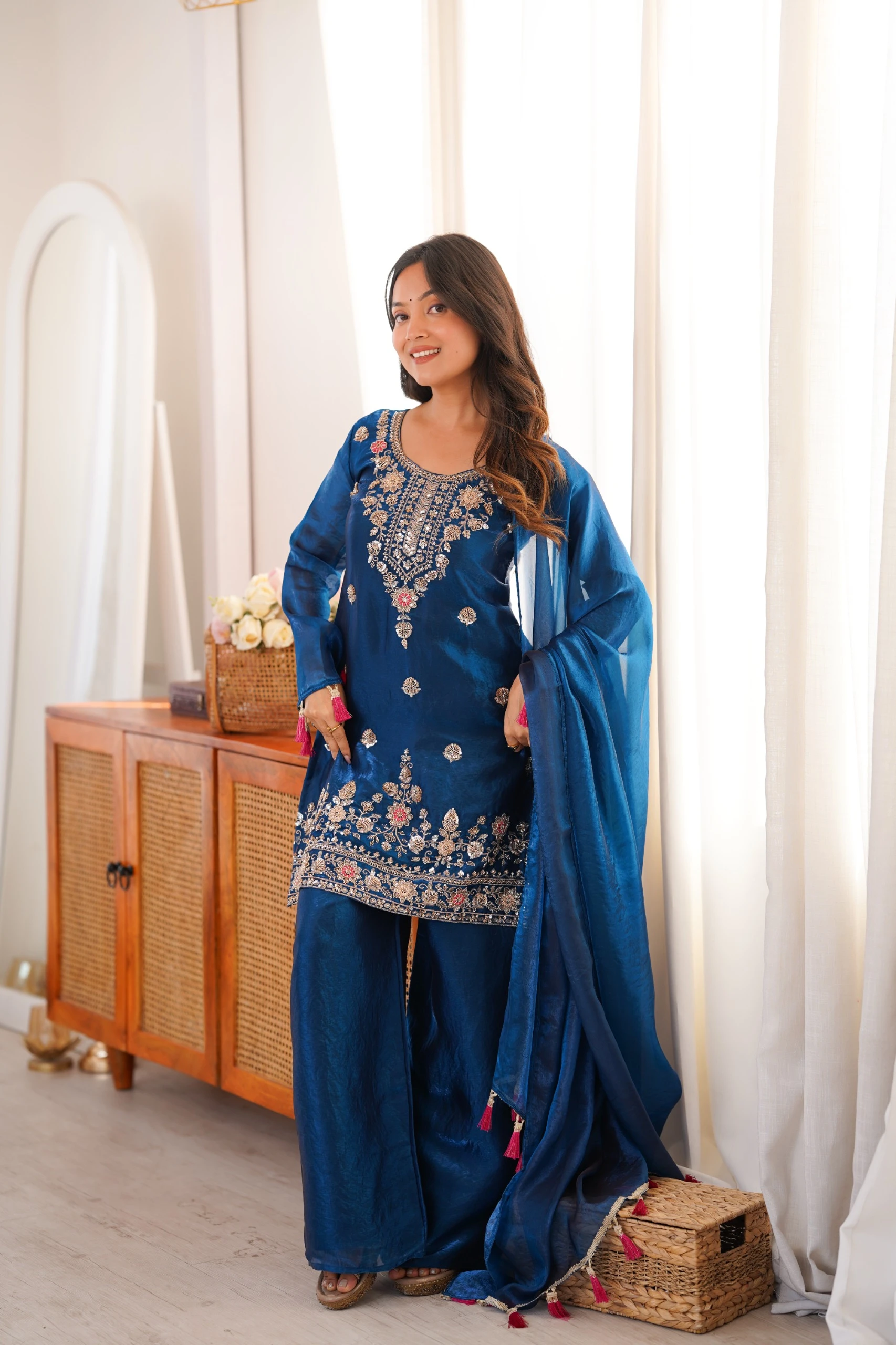 Ethnic Dress Collection Fendi Silk Salwar Suit