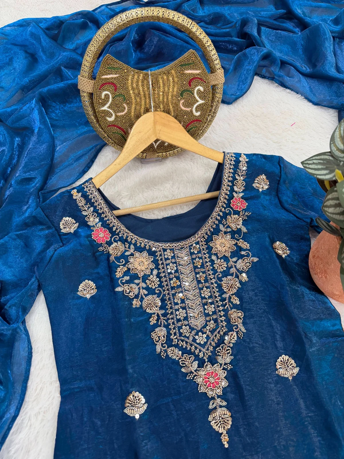 Ethnic Dress Collection Fendi Silk Salwar Suit
