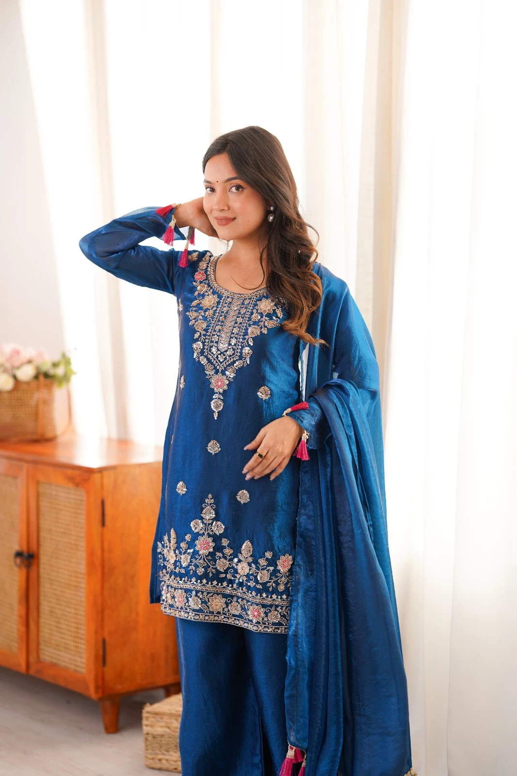 Ethnic Dress Collection Fendi Silk Salwar Suit