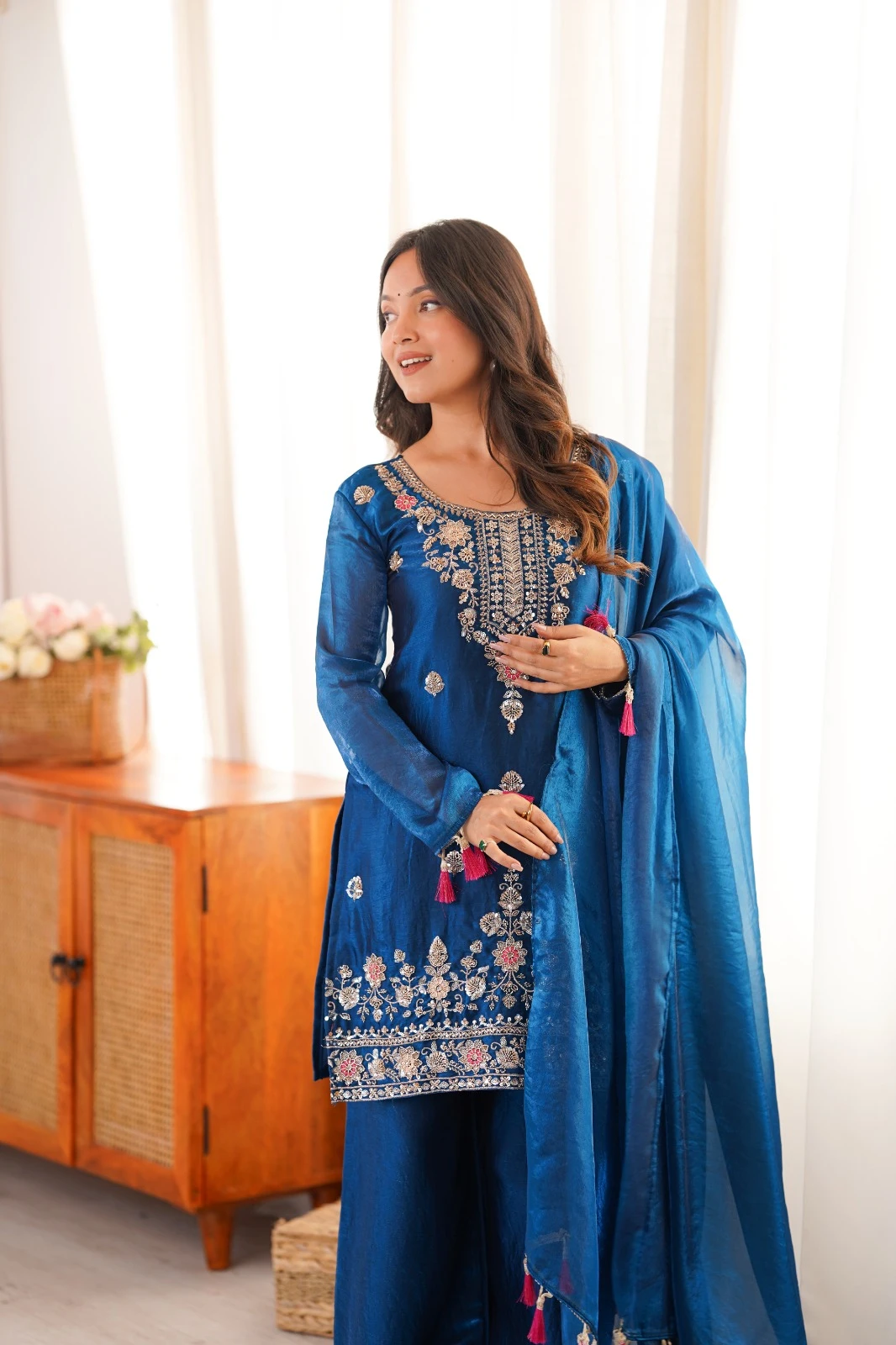 Ethnic Dress Collection Fendi Silk Salwar Suit
