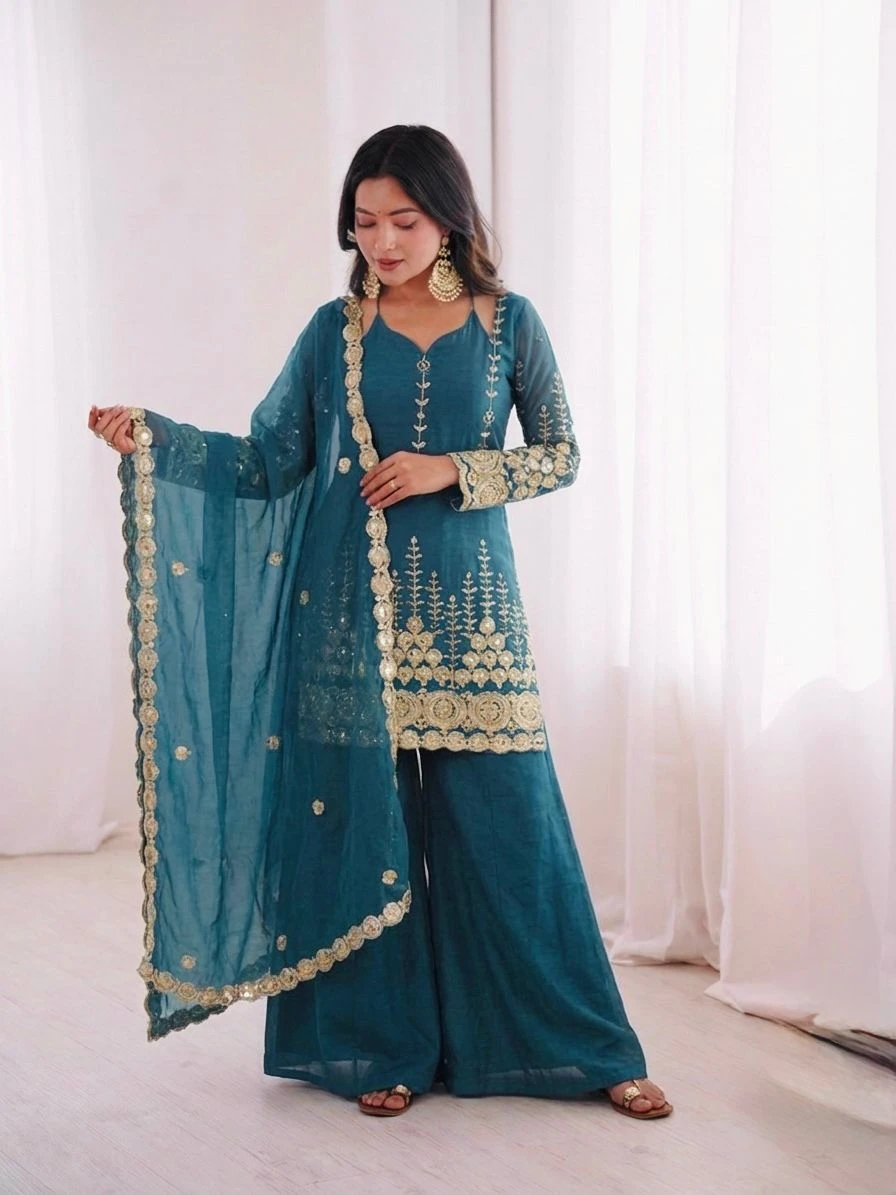 Fendy Silk Sharara Palazzo Set