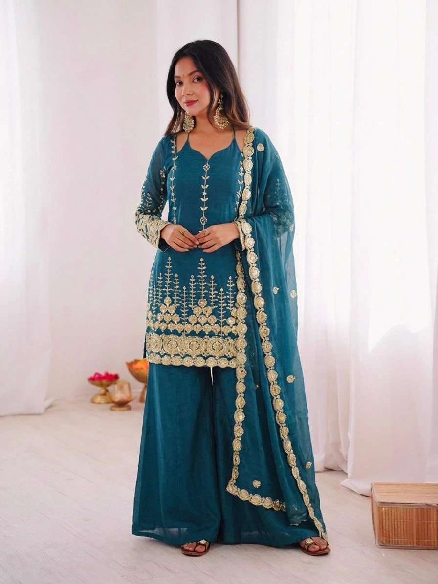 Fendy Silk Sharara Palazzo Set