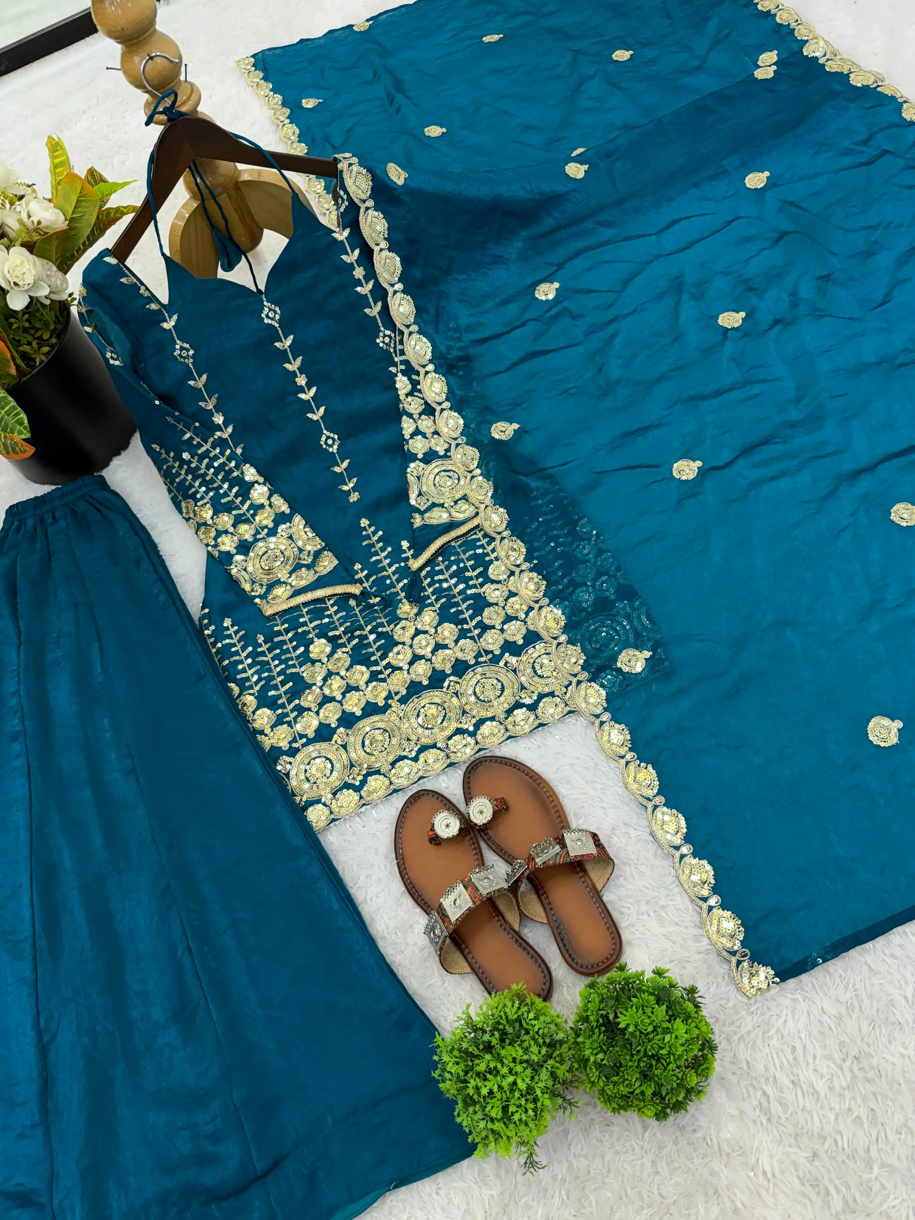 Fendy Silk Sharara Palazzo Set