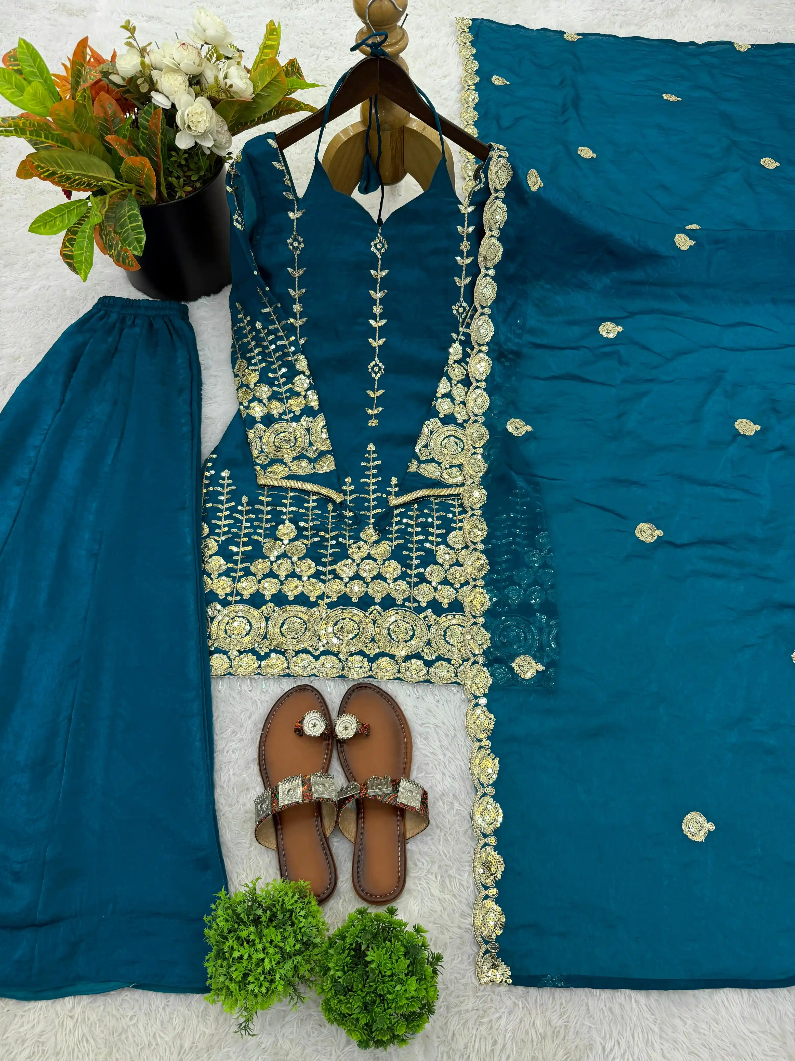 Fendy Silk Sharara Palazzo Set